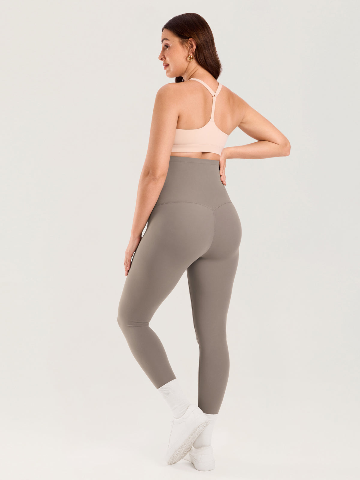 Natrelax® No Front Seam Maternity Leggings 25" Khaki Taupe