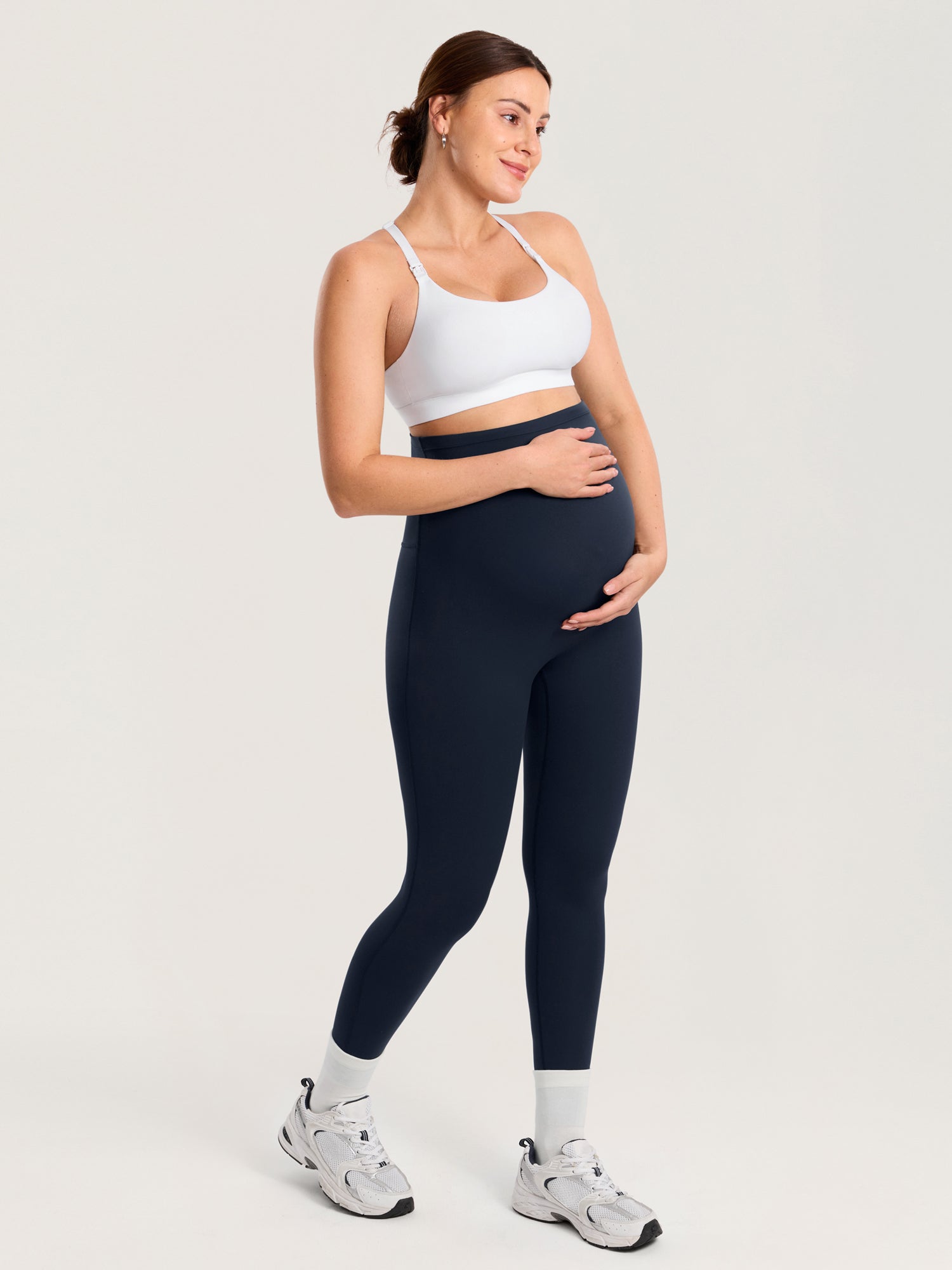Natrelax® Seamless-Front Maternity Leggings 25" Twilight Blue