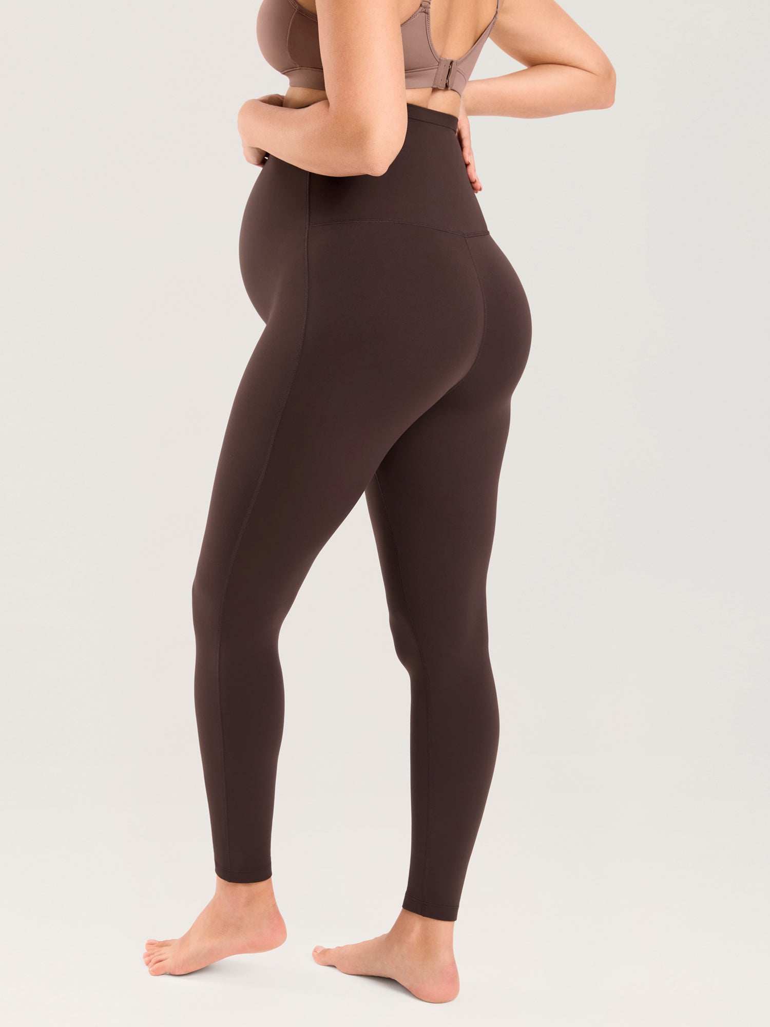 Natrelax® Seamless-Front Maternity Leggings 25" Hot Fudge Brown