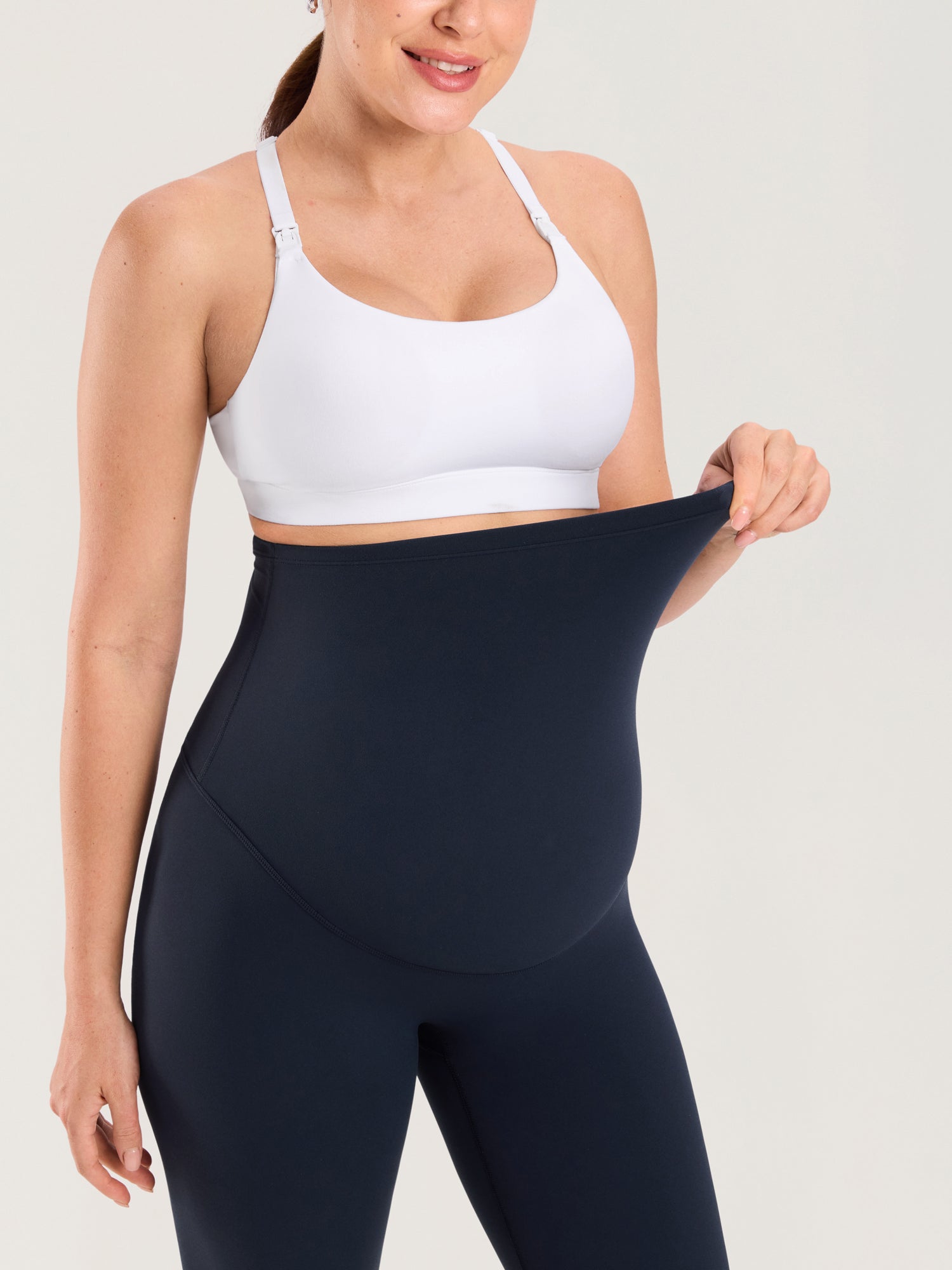 Natrelax® No Front Seam Maternity Flare Leggings 31.5" Twilight Blue