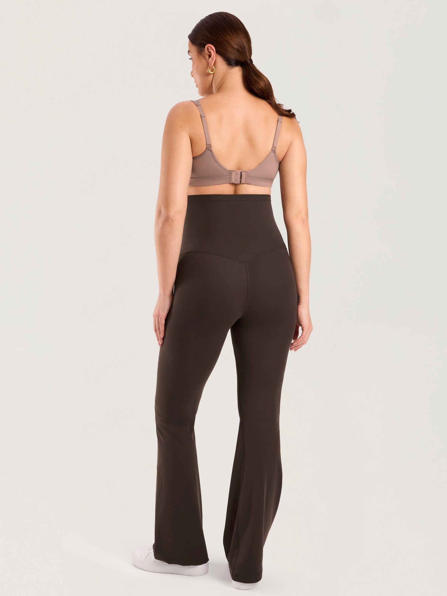 Natrelax® No Front Seam Maternity Flare Leggings 31.5" Clay Brown