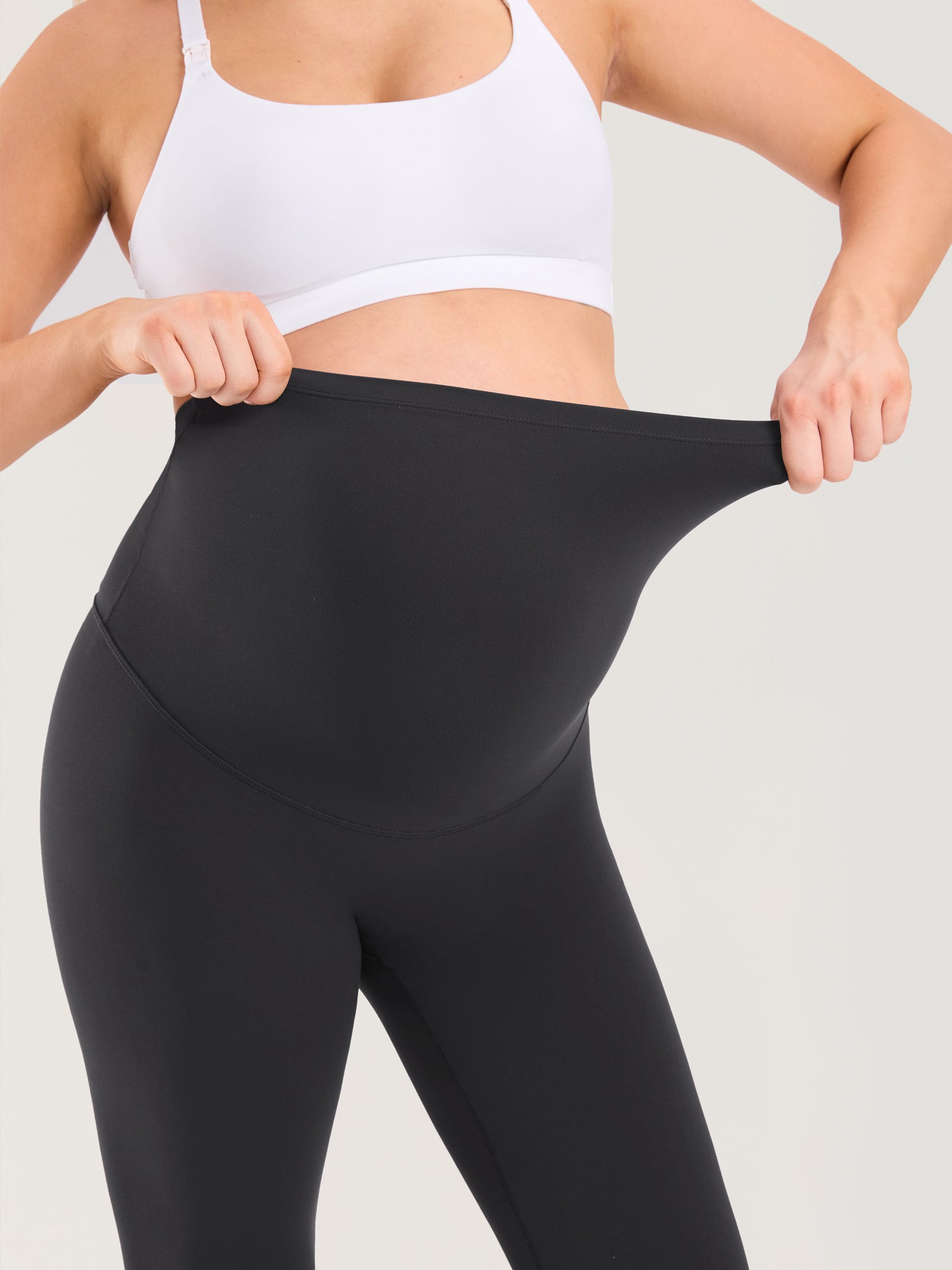 Natrelax® No Front Seam Maternity Flare Leggings 31.5" Graphite Grey