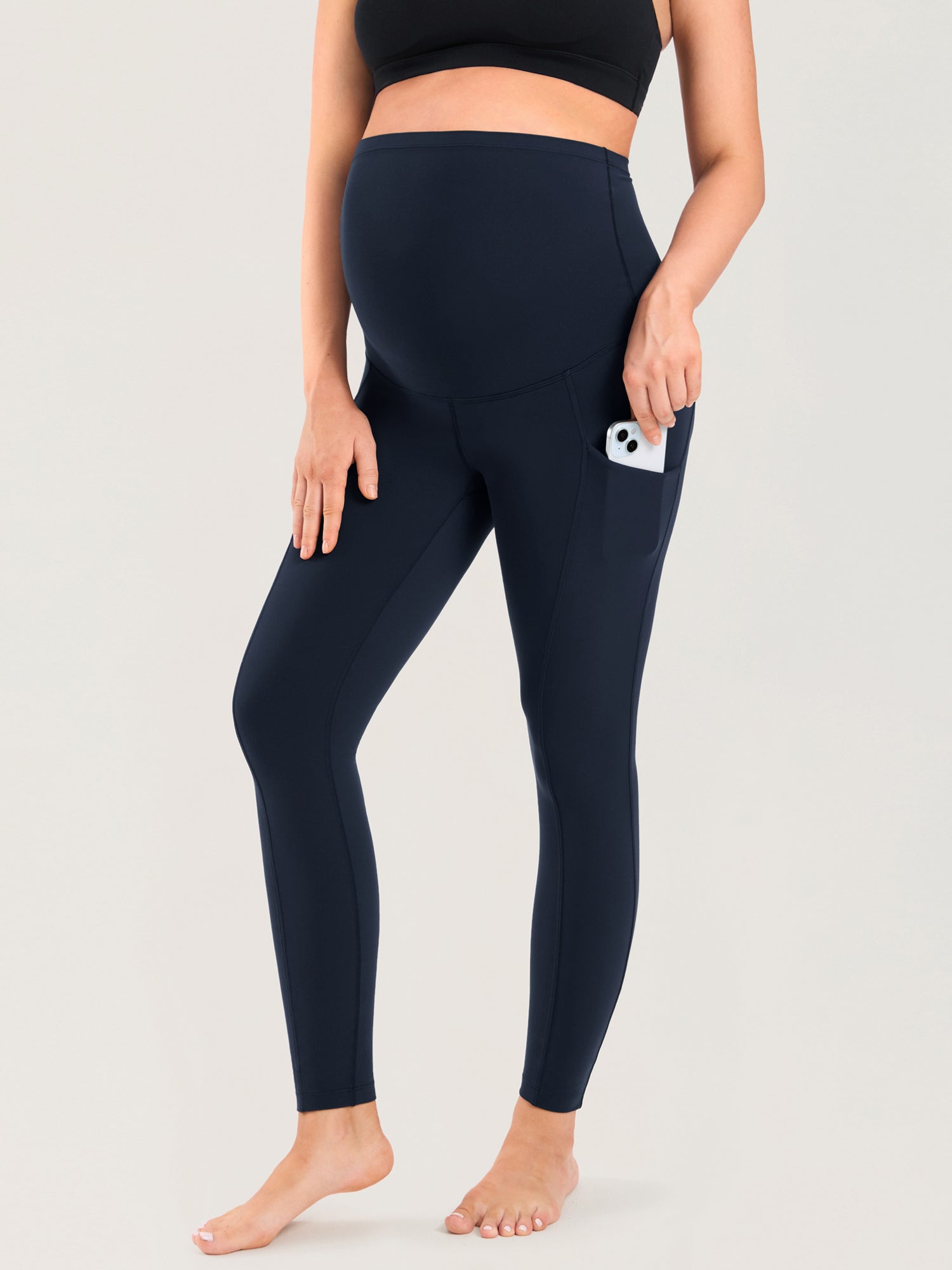 Natrelax® Maternity Leggings with Pockets 25" Twilight Blue