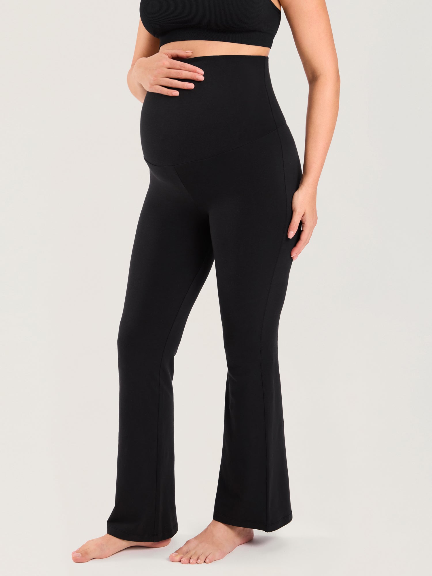 Crossover Maternity Tops & Flare Leggings