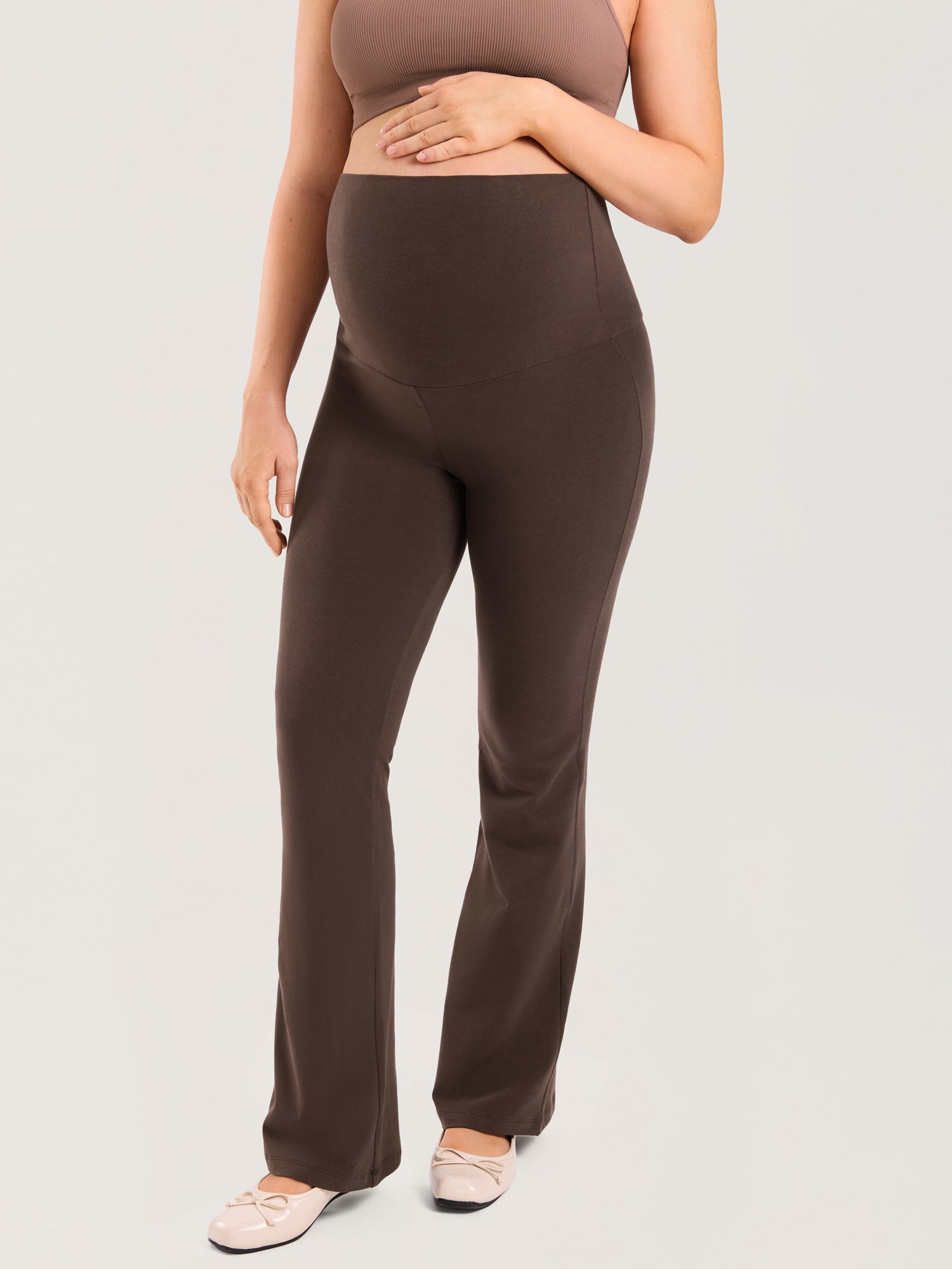 Crossover Maternity Tops & Flare Leggings