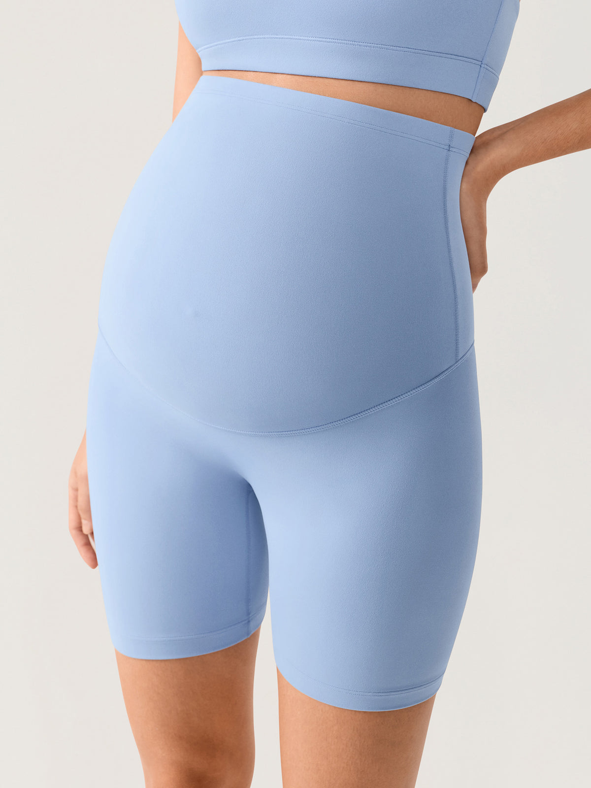 Natrelax® No Front Seam Maternity Shorts 6" Moonlight Blue
