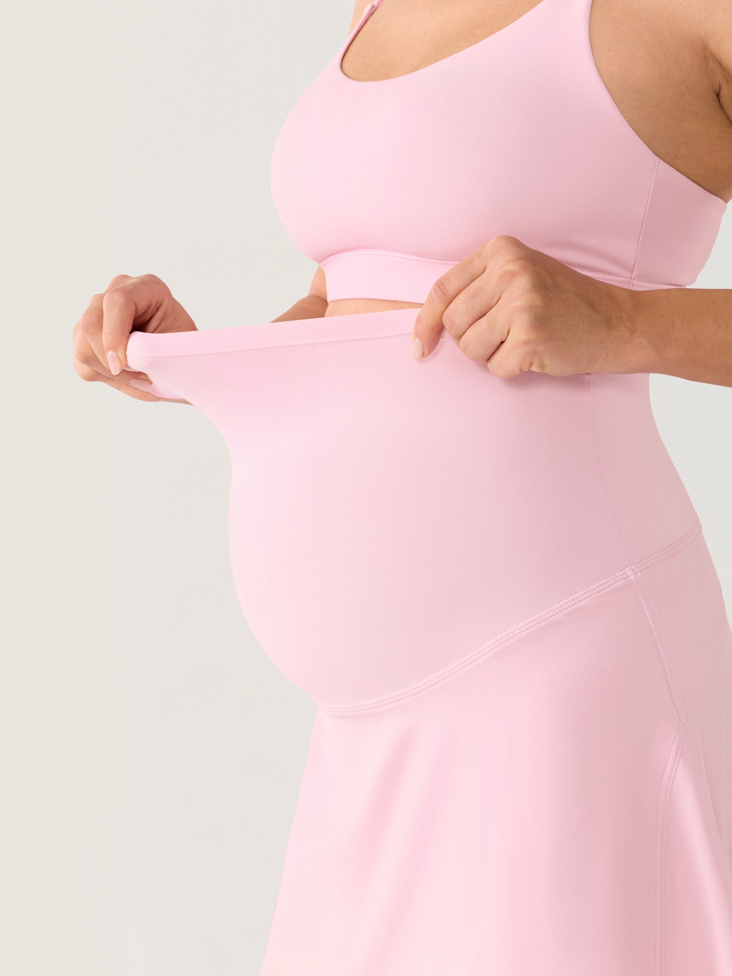 High Waisted A Line Maternity Tennis Skirts Sweet Pink