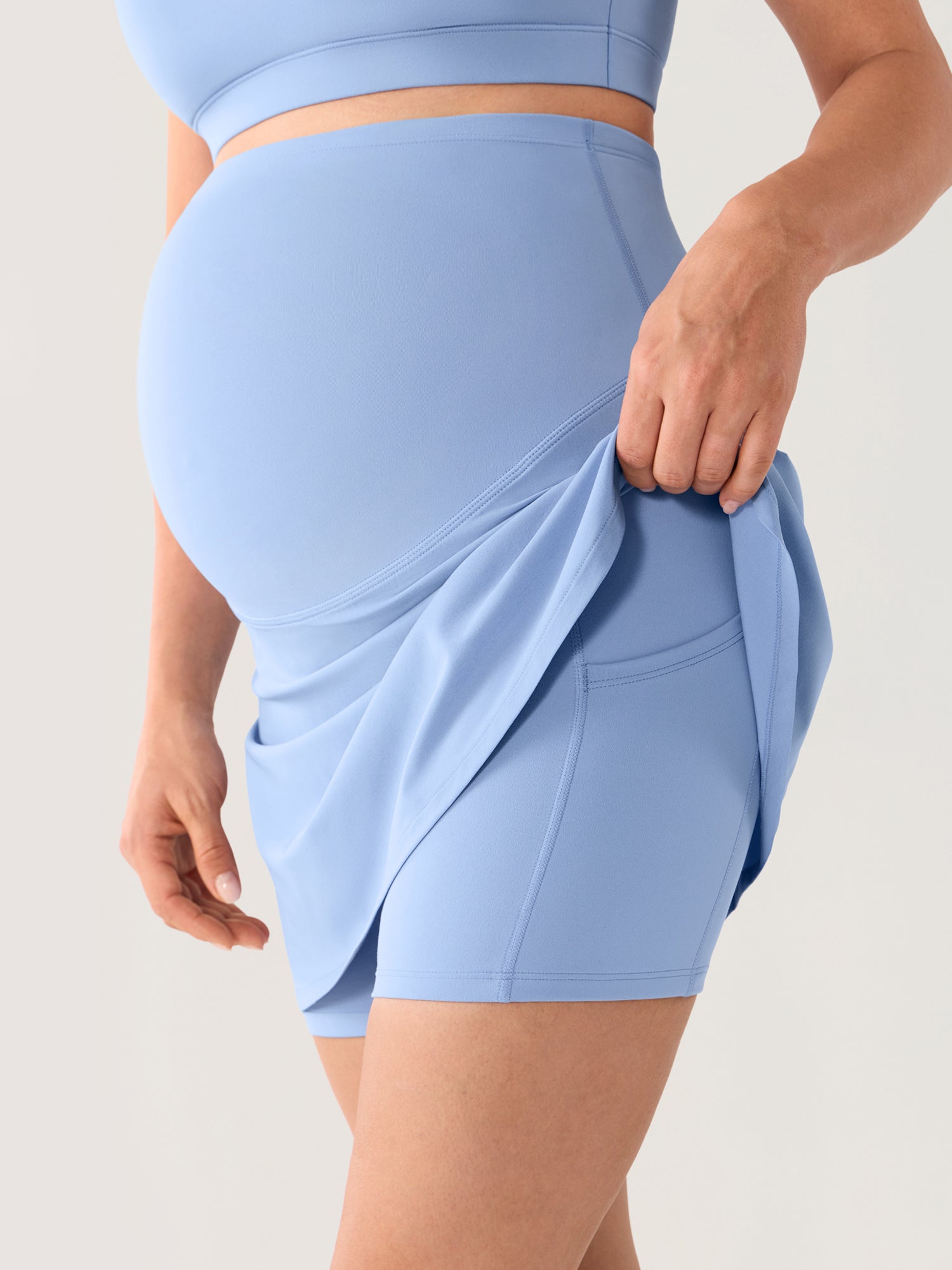 High Waisted A Line Maternity Tennis Skirts Moonlight Blue