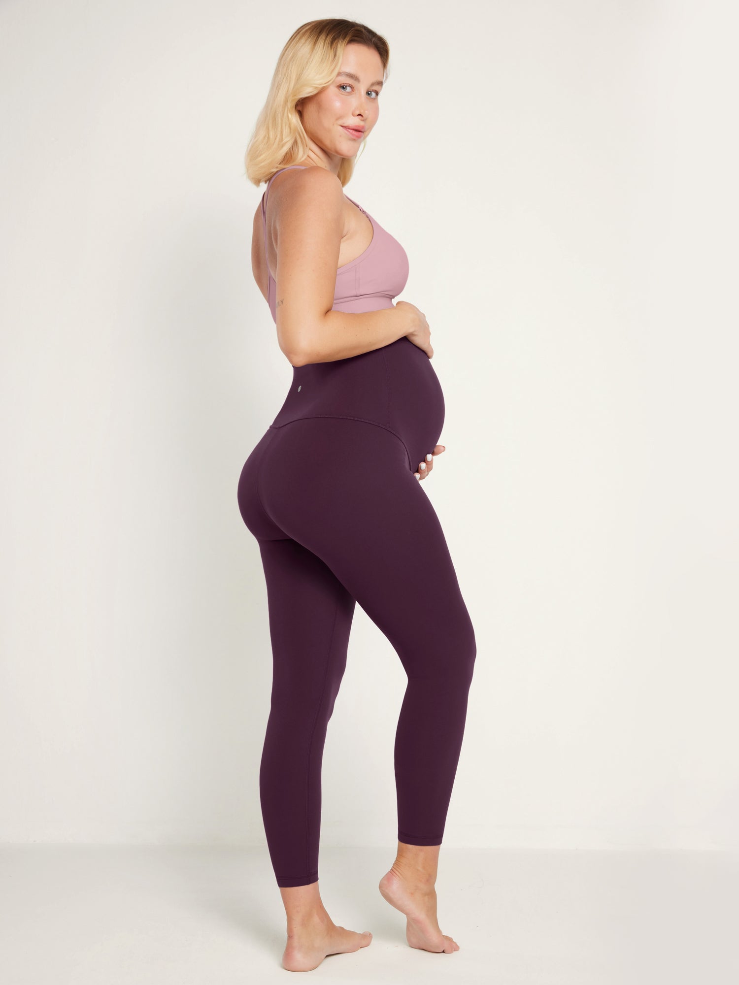 Natrelax® Maternity Leggings 25" - Super High Waist Deep Purple