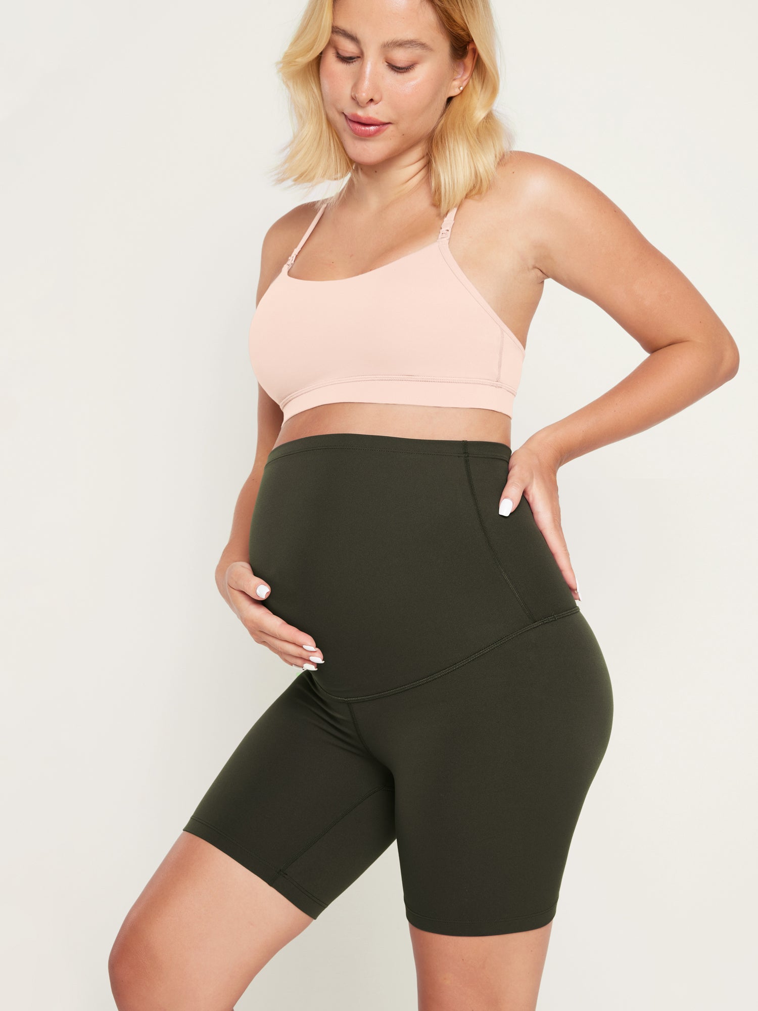 Natrelax® Maternity Leggings 6" - Super High Waist Olive Green