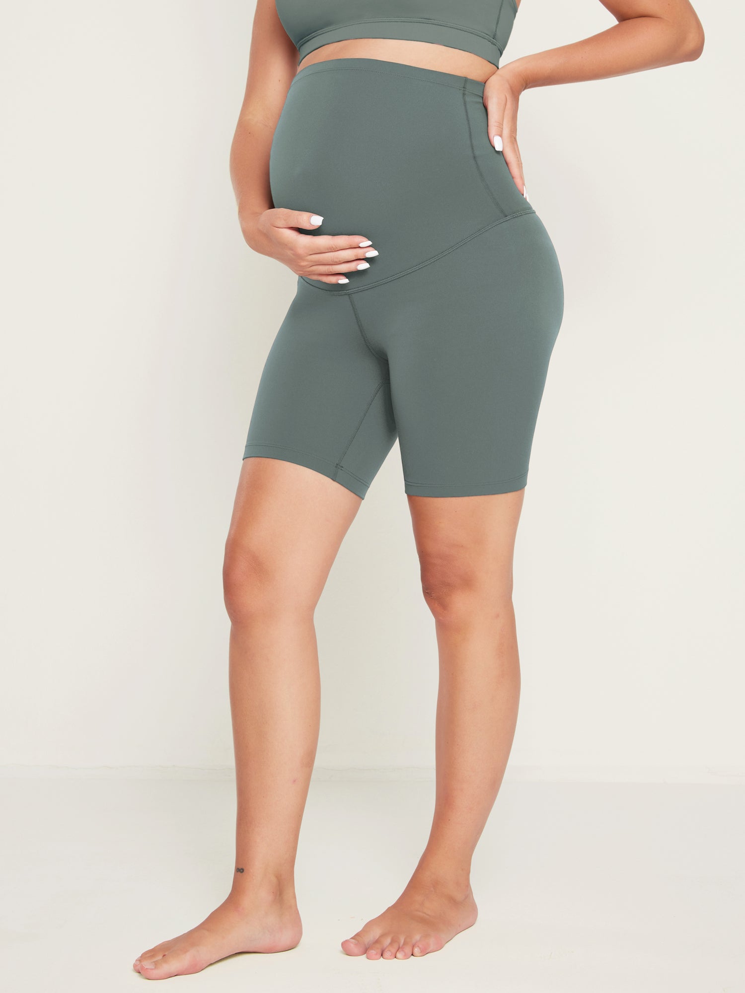 Natrelax® Maternity Leggings 6" - Super High Waist Grey Sage