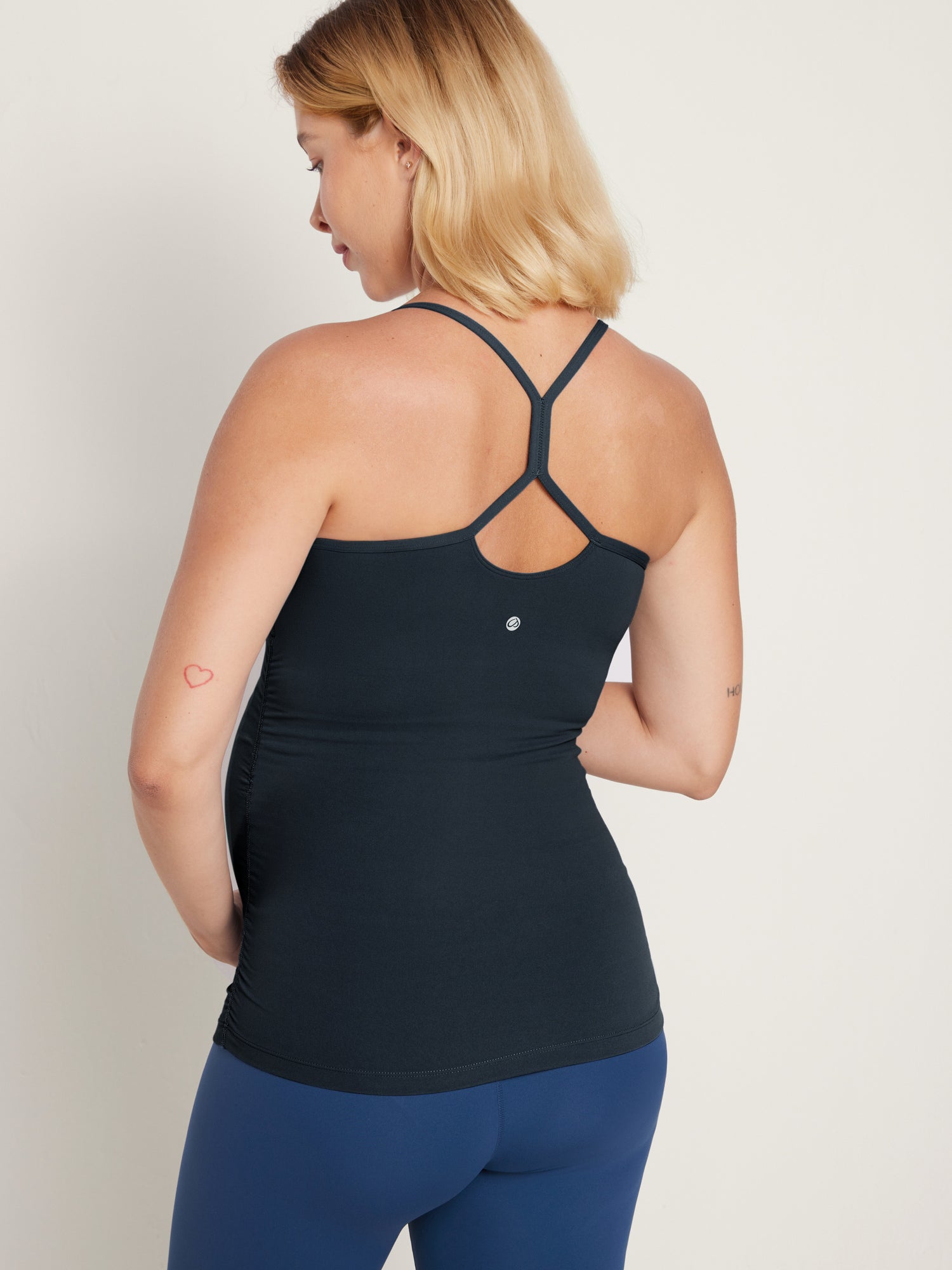 Natrelax® Y Back Maternity Tank - Ruched Sides True Navy