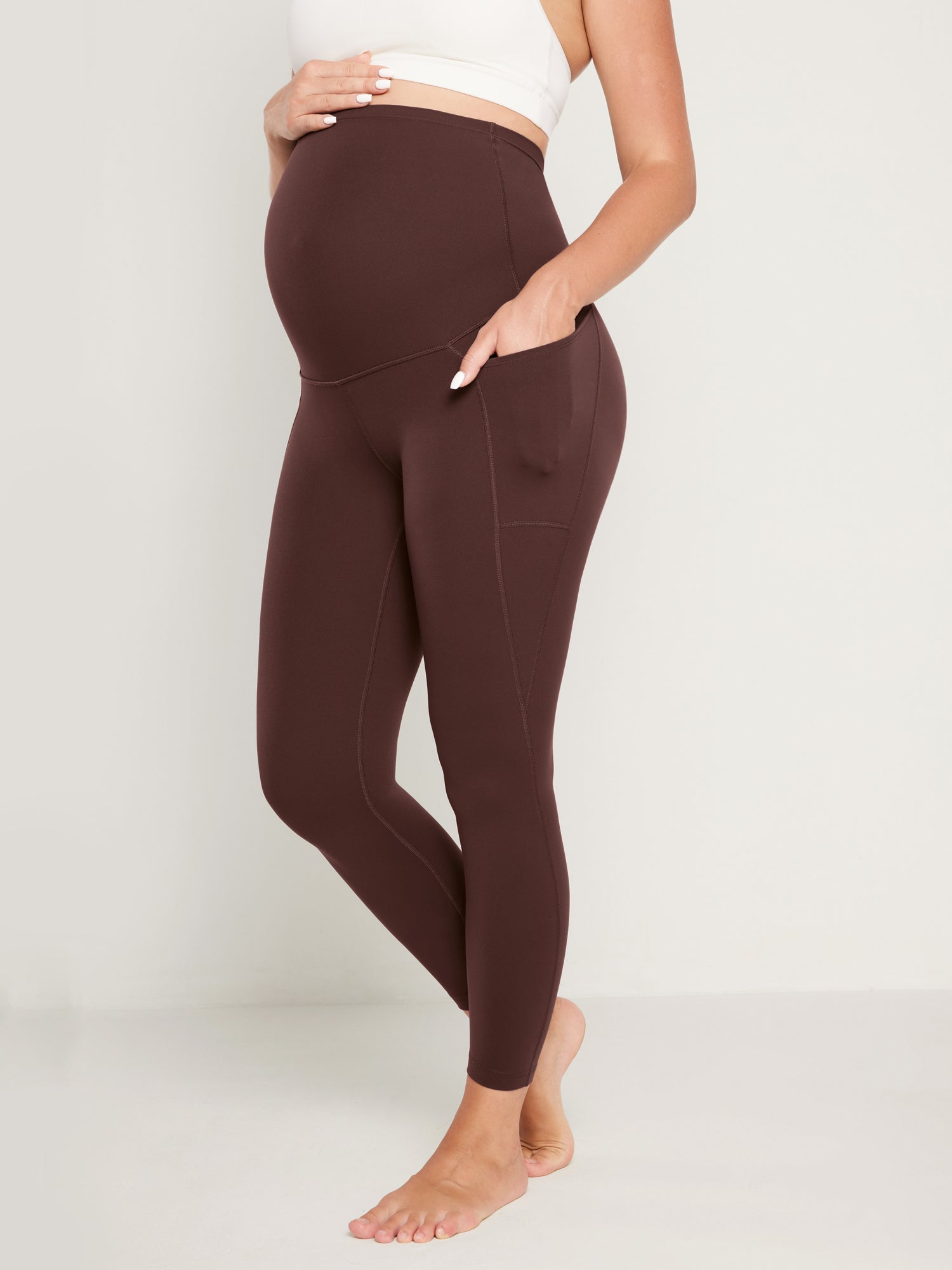 Natrelax® Maternity Leggings 25" - With Pockets Taupe