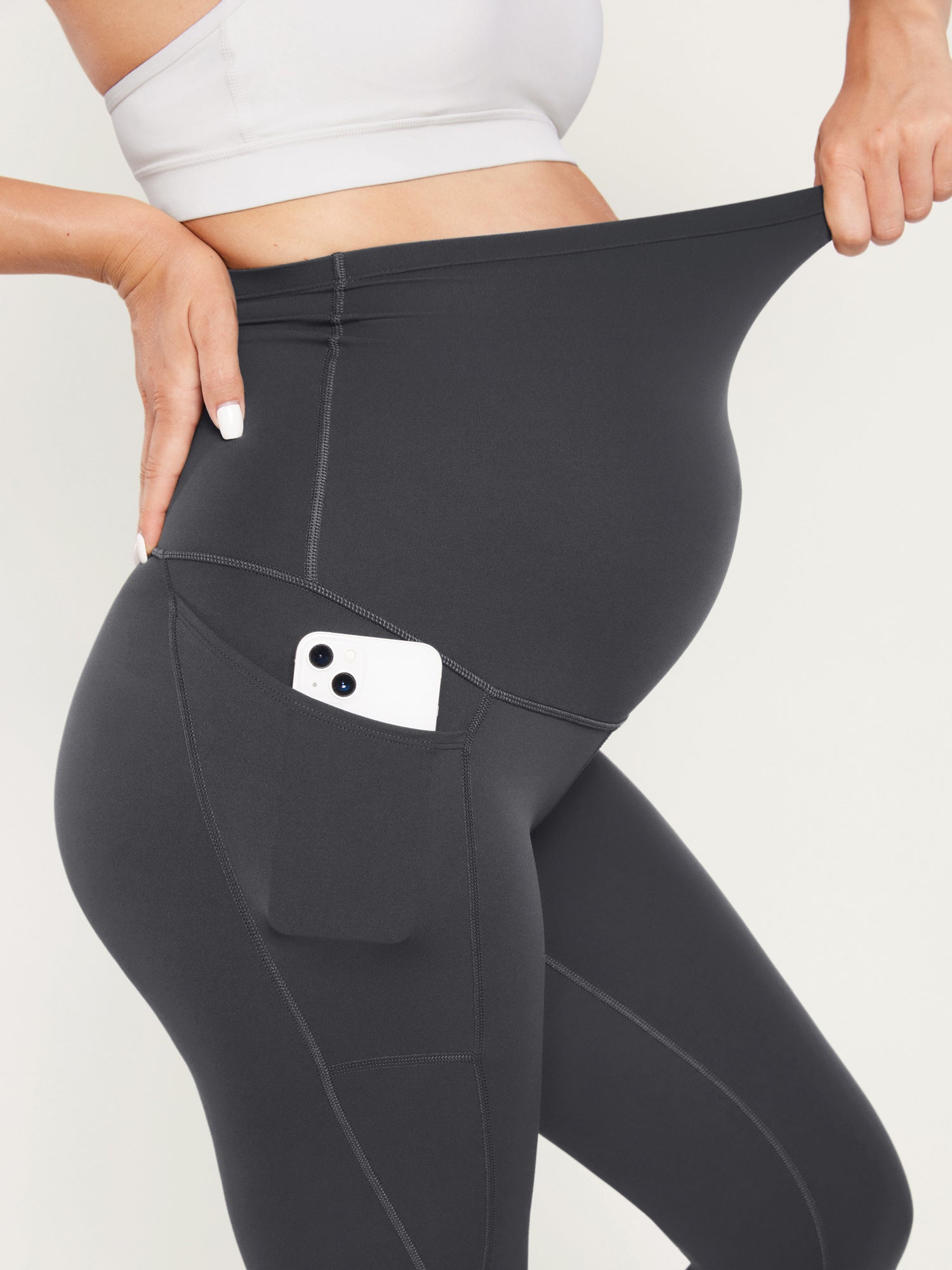 Natrelax® Maternity Leggings 25" - With Pockets Mysterious Grey