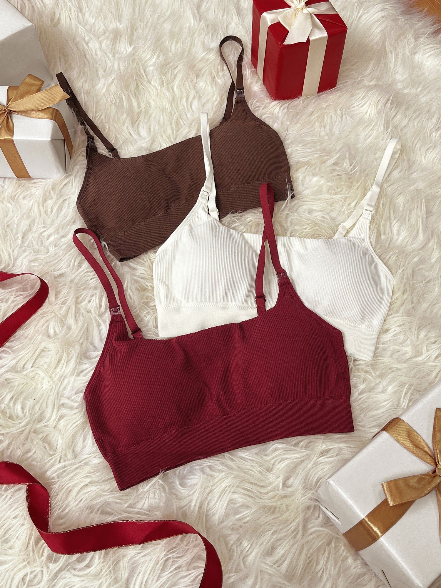3 Pack Ribbed Nursing Bralette