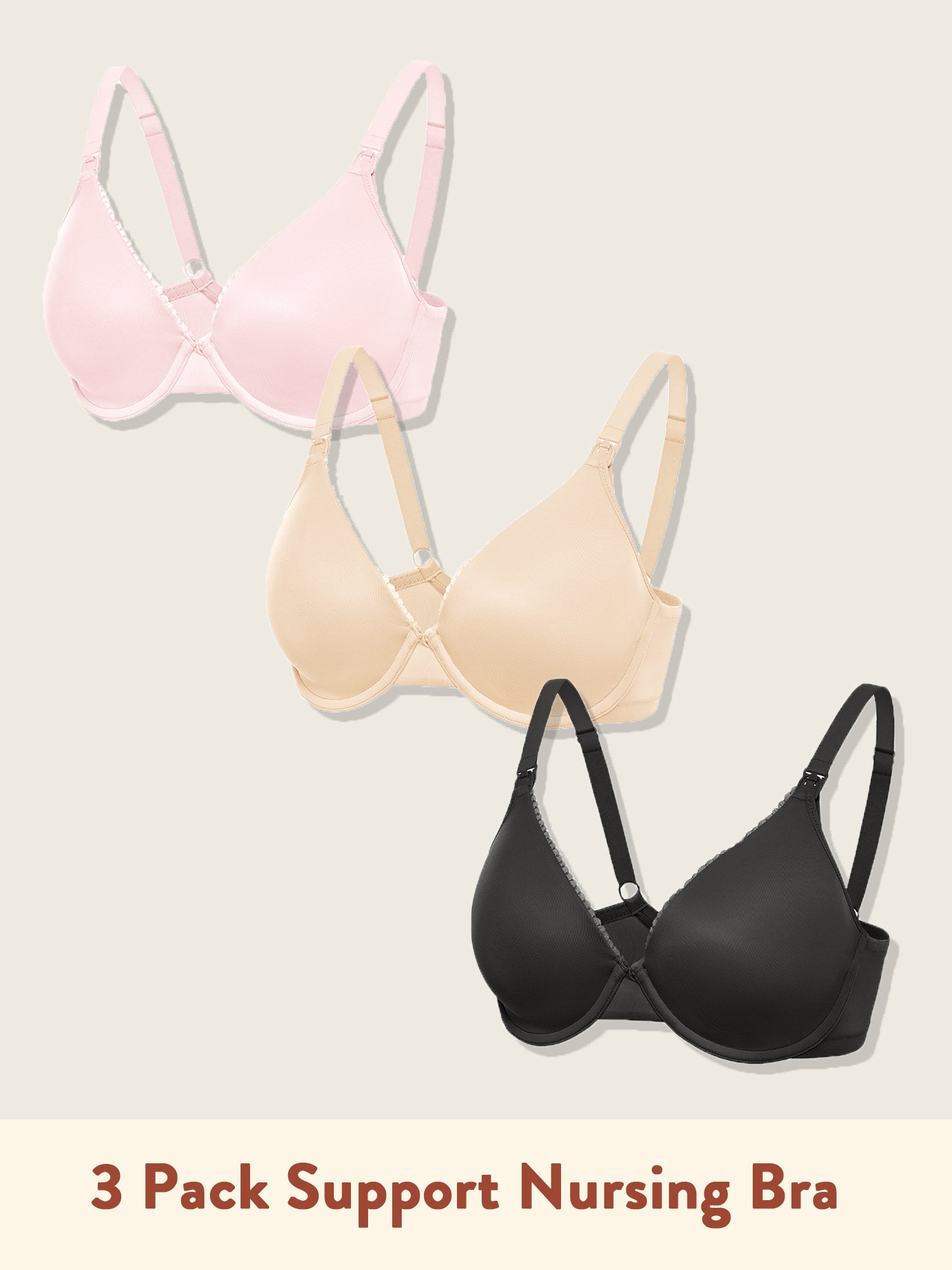 3 Pack Support Nursing Bra