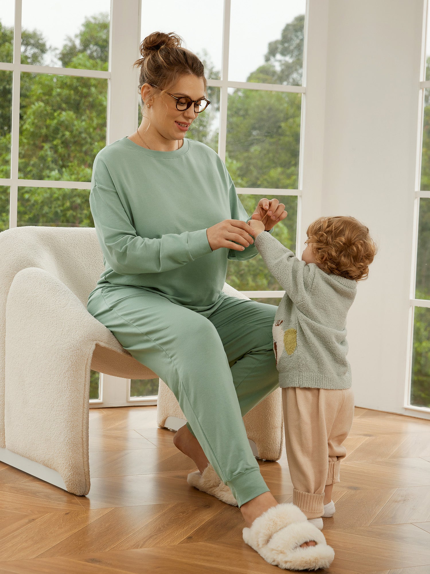 Cozy Soft Touch Lounge Set Avocado