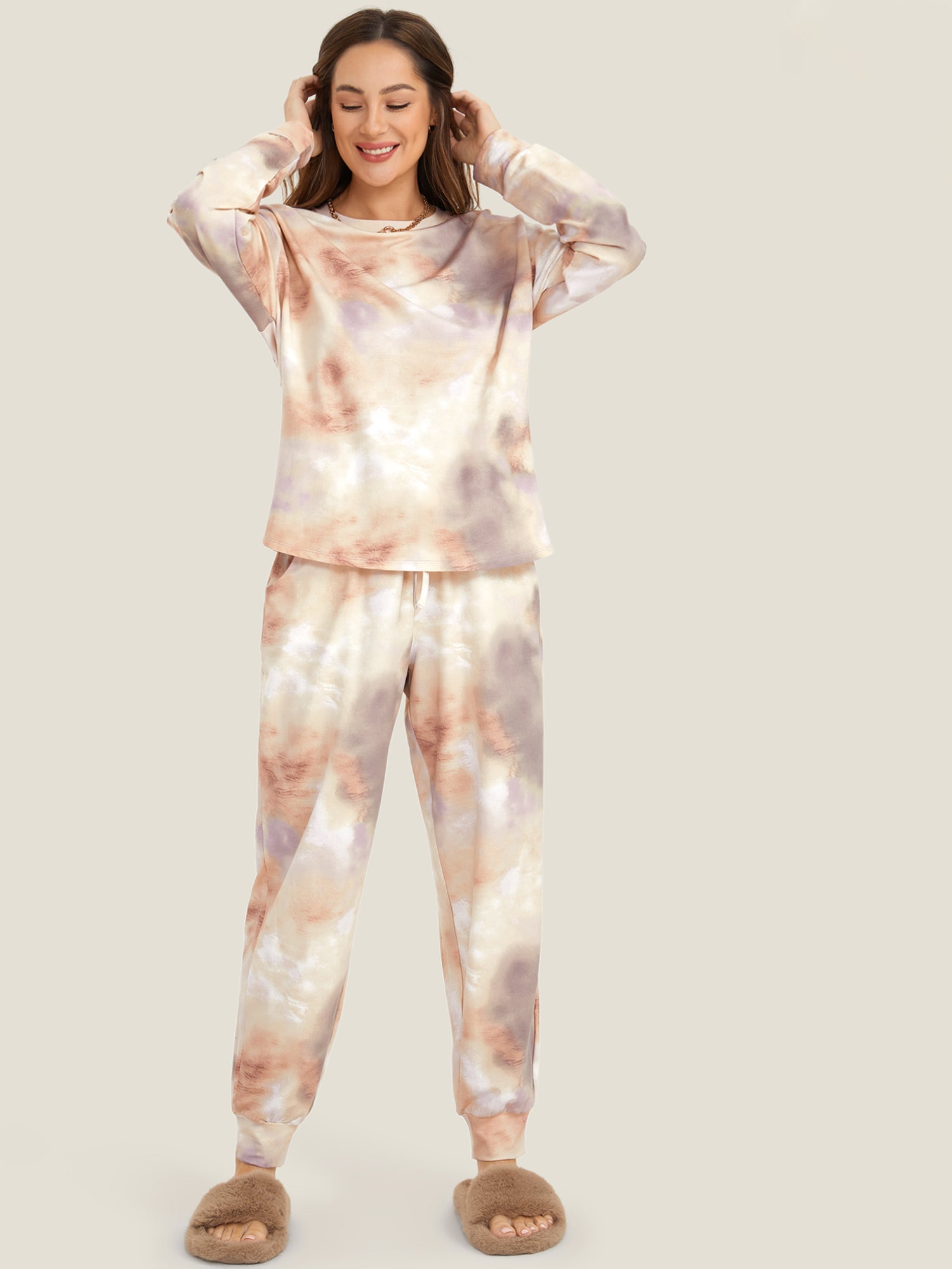 Cozy Soft Touch Lounge Set Lilac Tie Dye