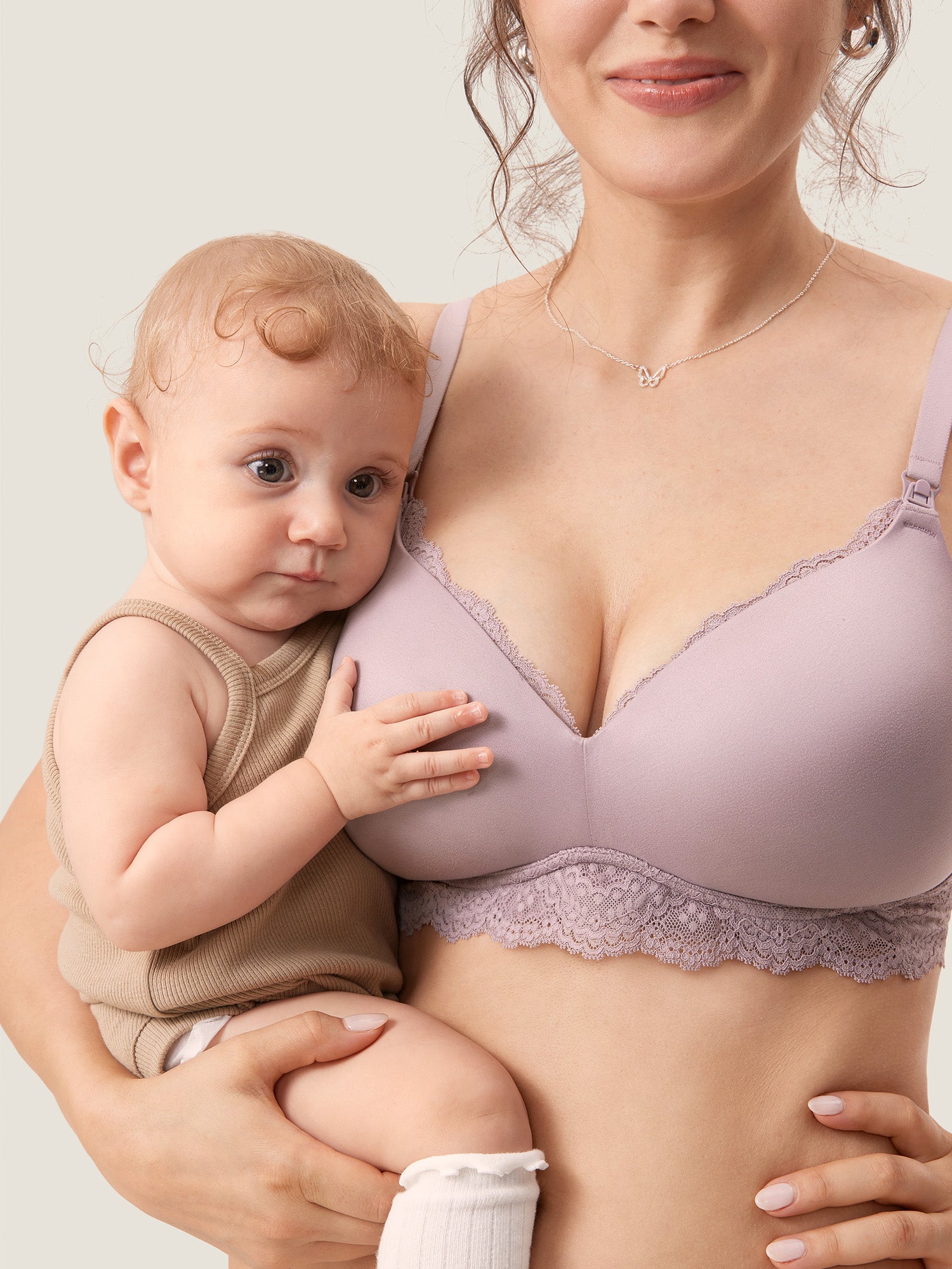 Lace Wing Wirefree Nursing Bra / Warm Iris / 34 / C Lace Wing Wirefree Nursing Bra / Warm Iris / 34 / C