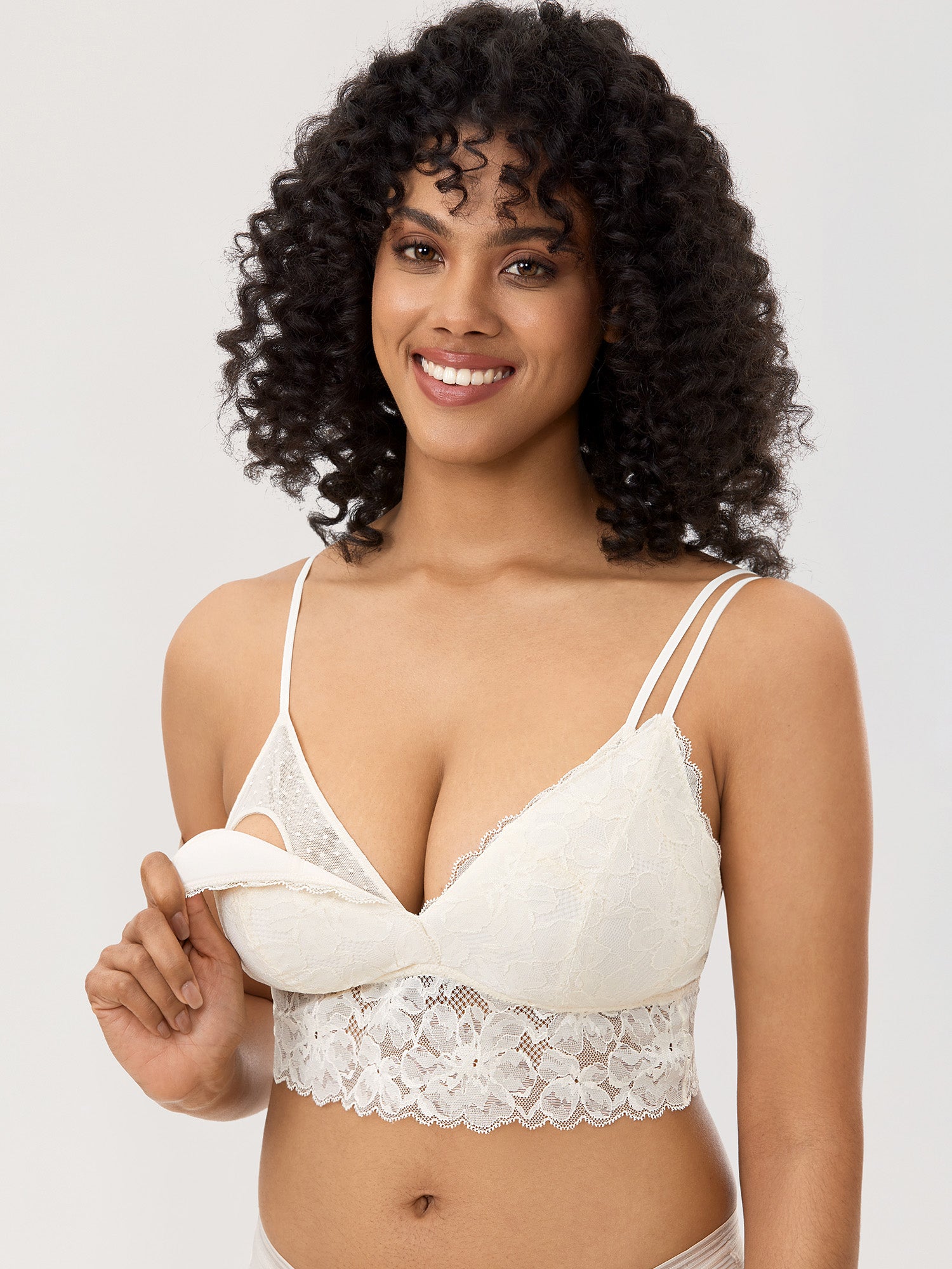Never Boring Nursing Bralette Ivory