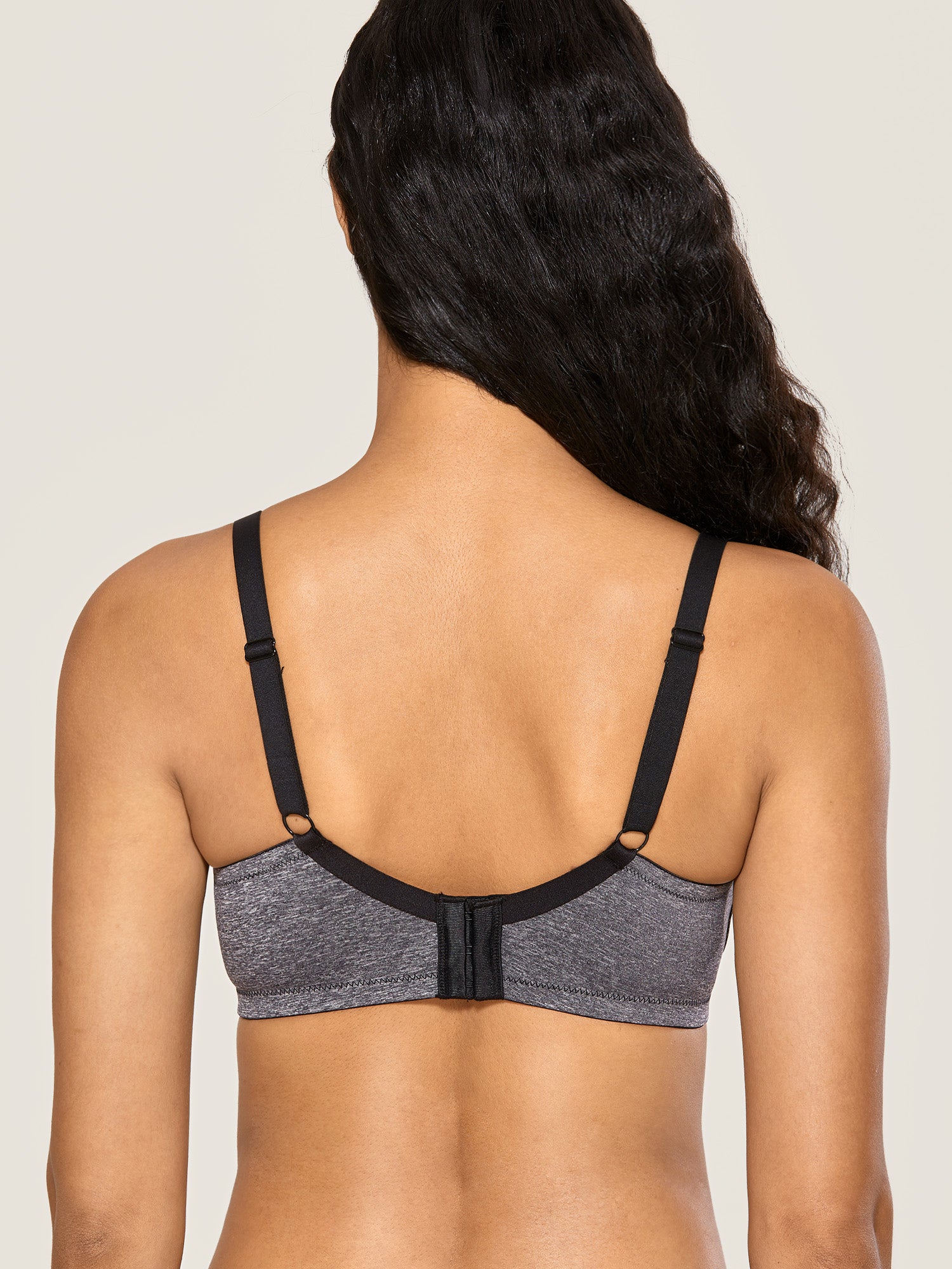 Underwired Support Nursing Bra Black Marl