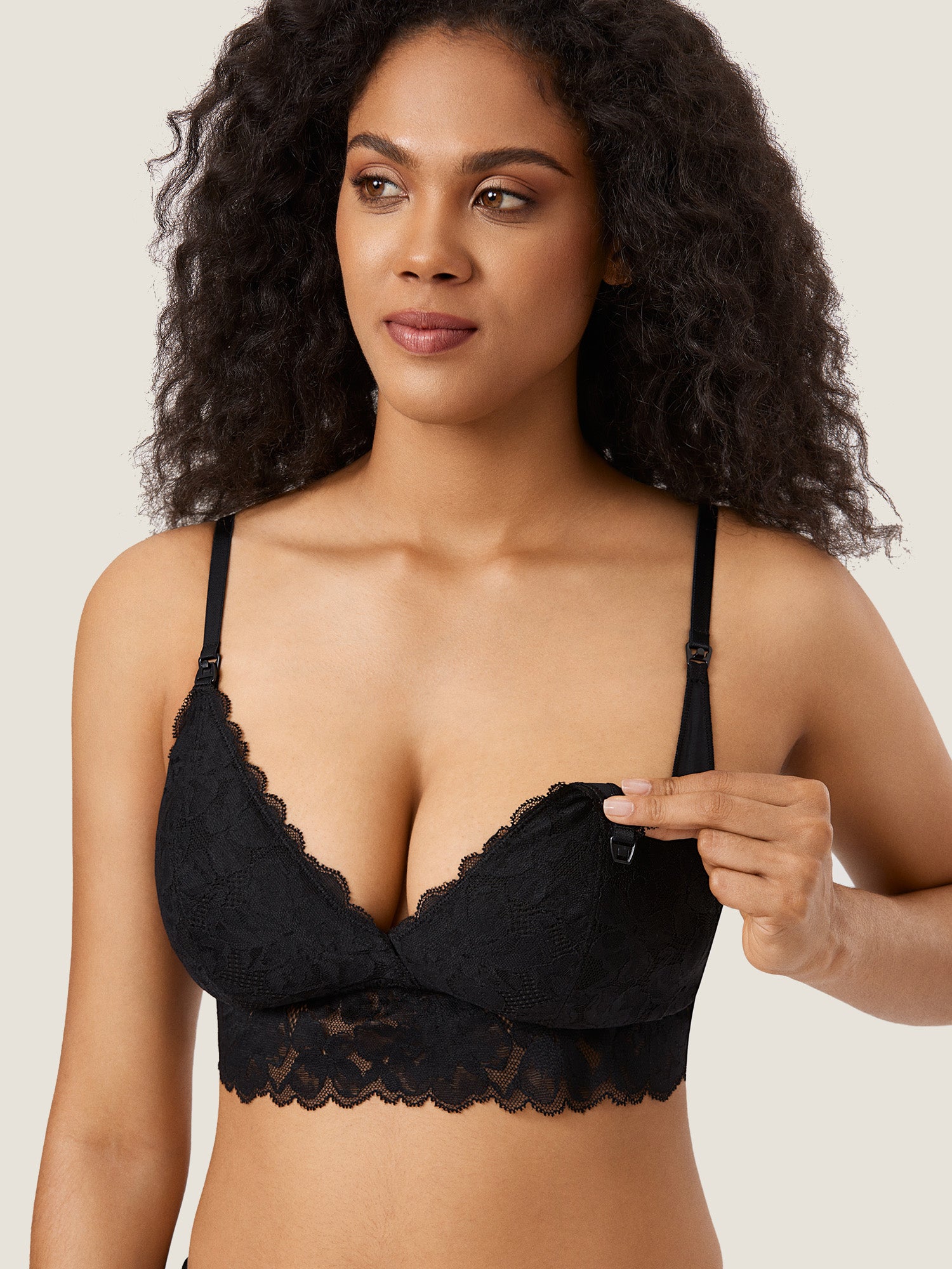 The Dream Lace Nursing Bralette Black