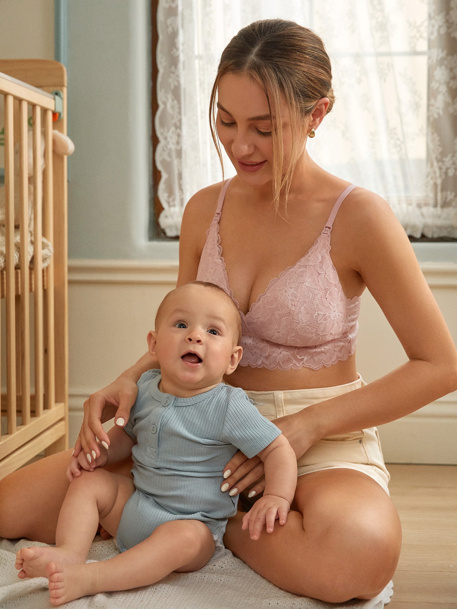 The Dream Lace Nursing Bralette Gentle Rose