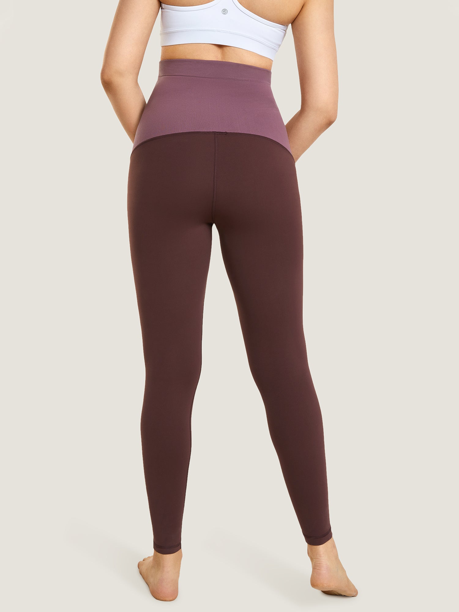 Ultra Soft Workout Maternity Leggings Taupe