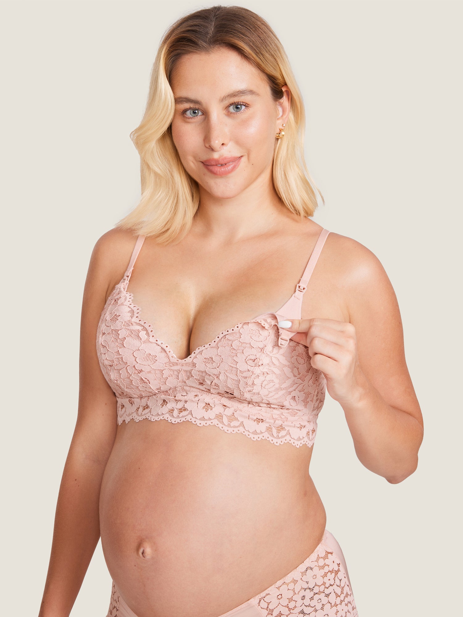 More Support Lace Nursing Bralette Gentle Rose