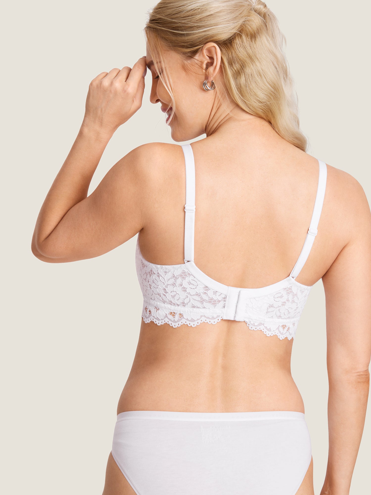 More Support Lace Nursing Bralette Snow White