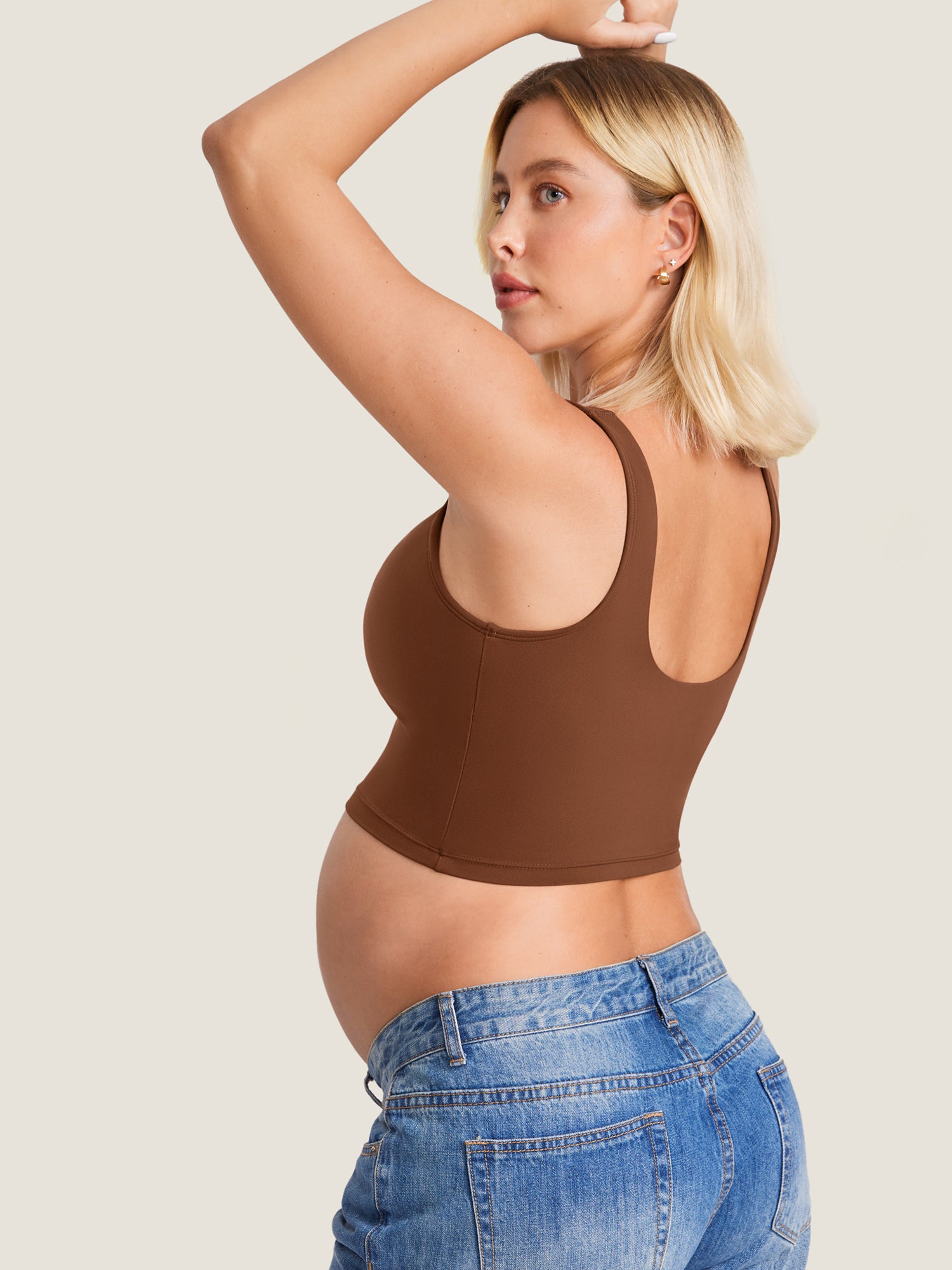 Natrelax® Nursing Crop Tank Top Croissant Brown