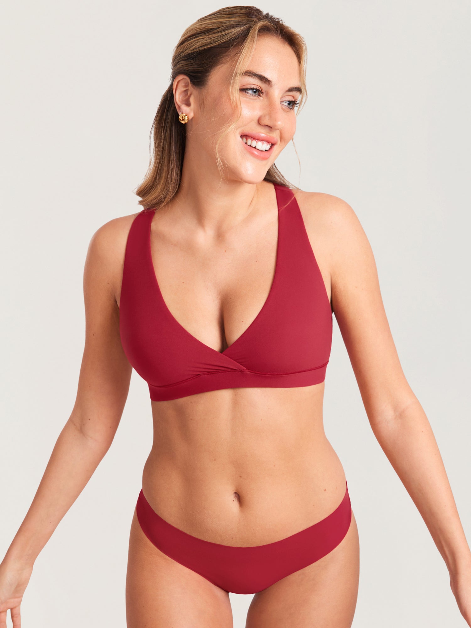 Inbarely® Crossover Racerback Nursing Bra Cerise