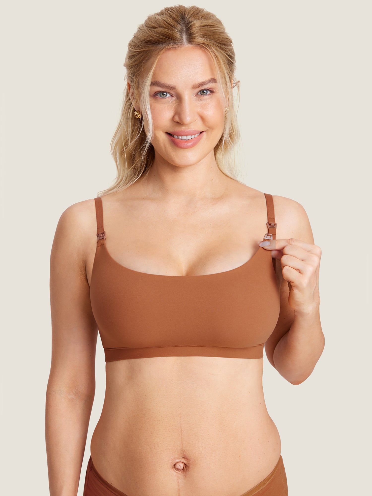 Inbarely Scoop Nursing Bra / Bronze Beige / XXL