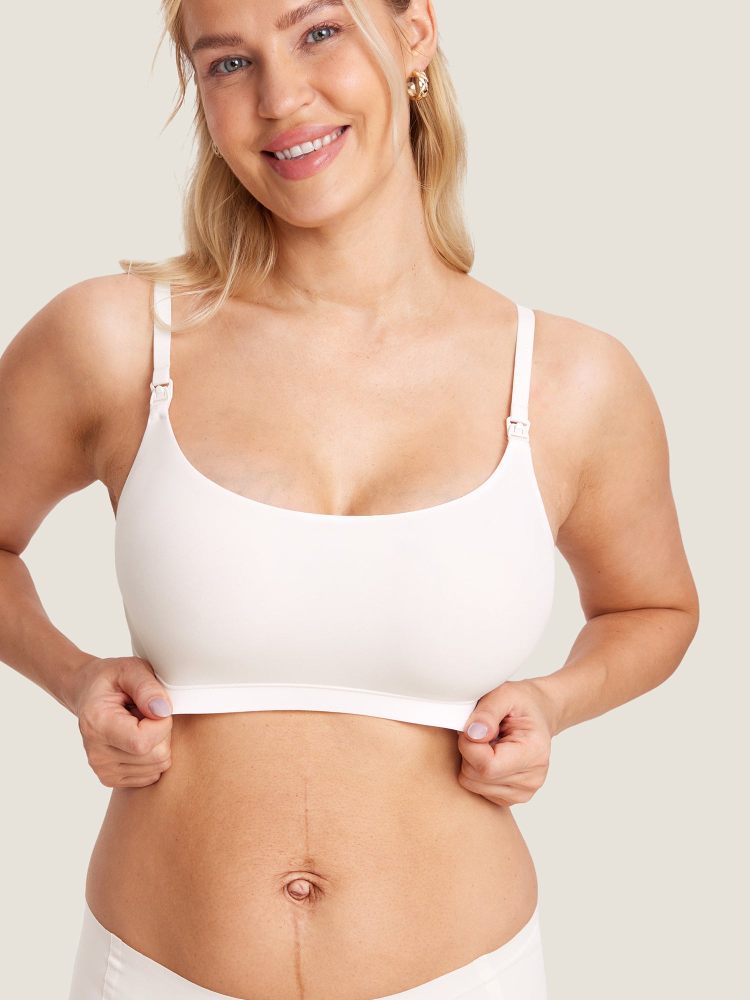 Inbarely® Scoop Nursing Bra Coconut White