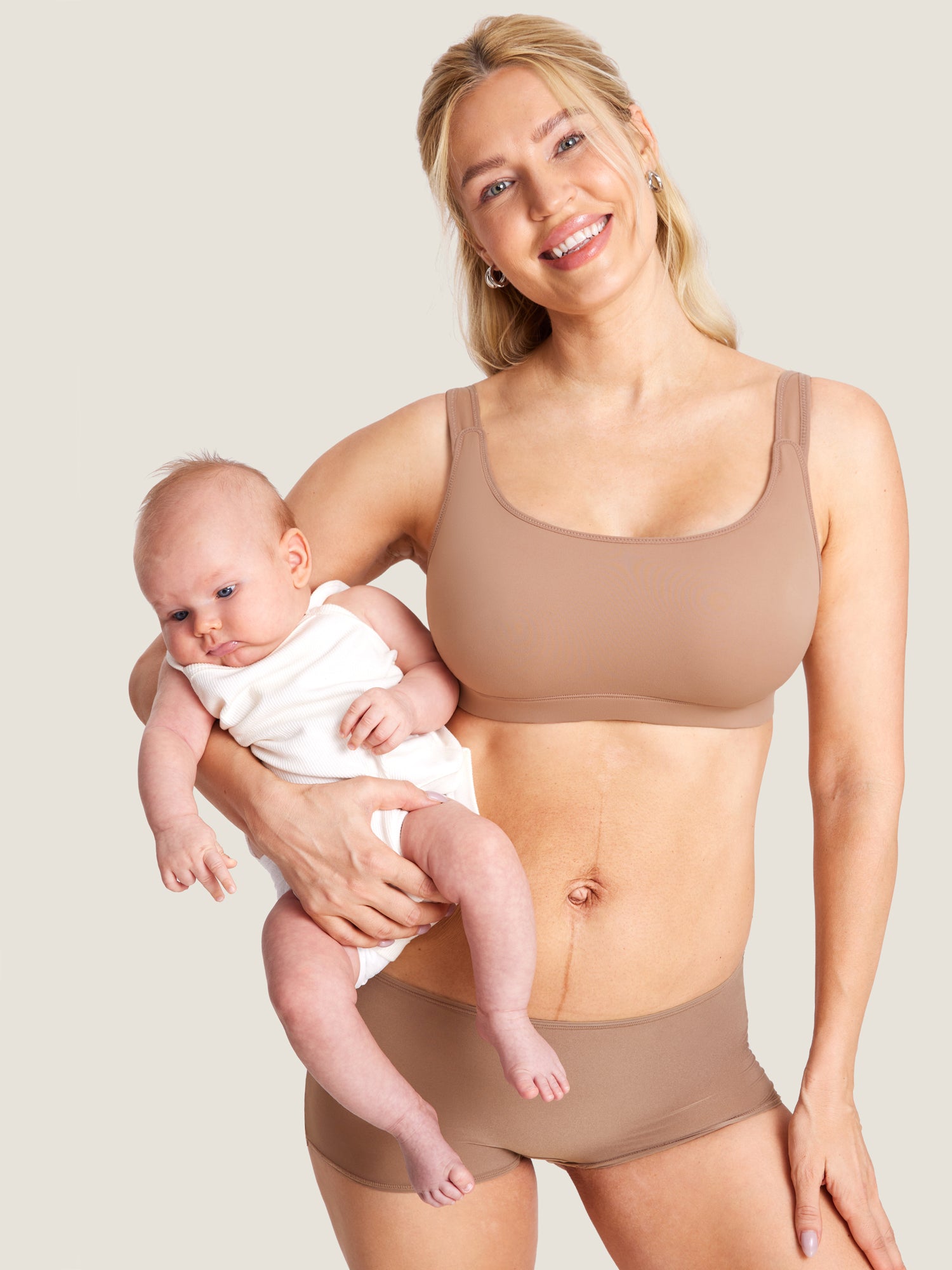 Natrelax® Velcro All-in-One Nursing & Pumping Bra Gravel Beige