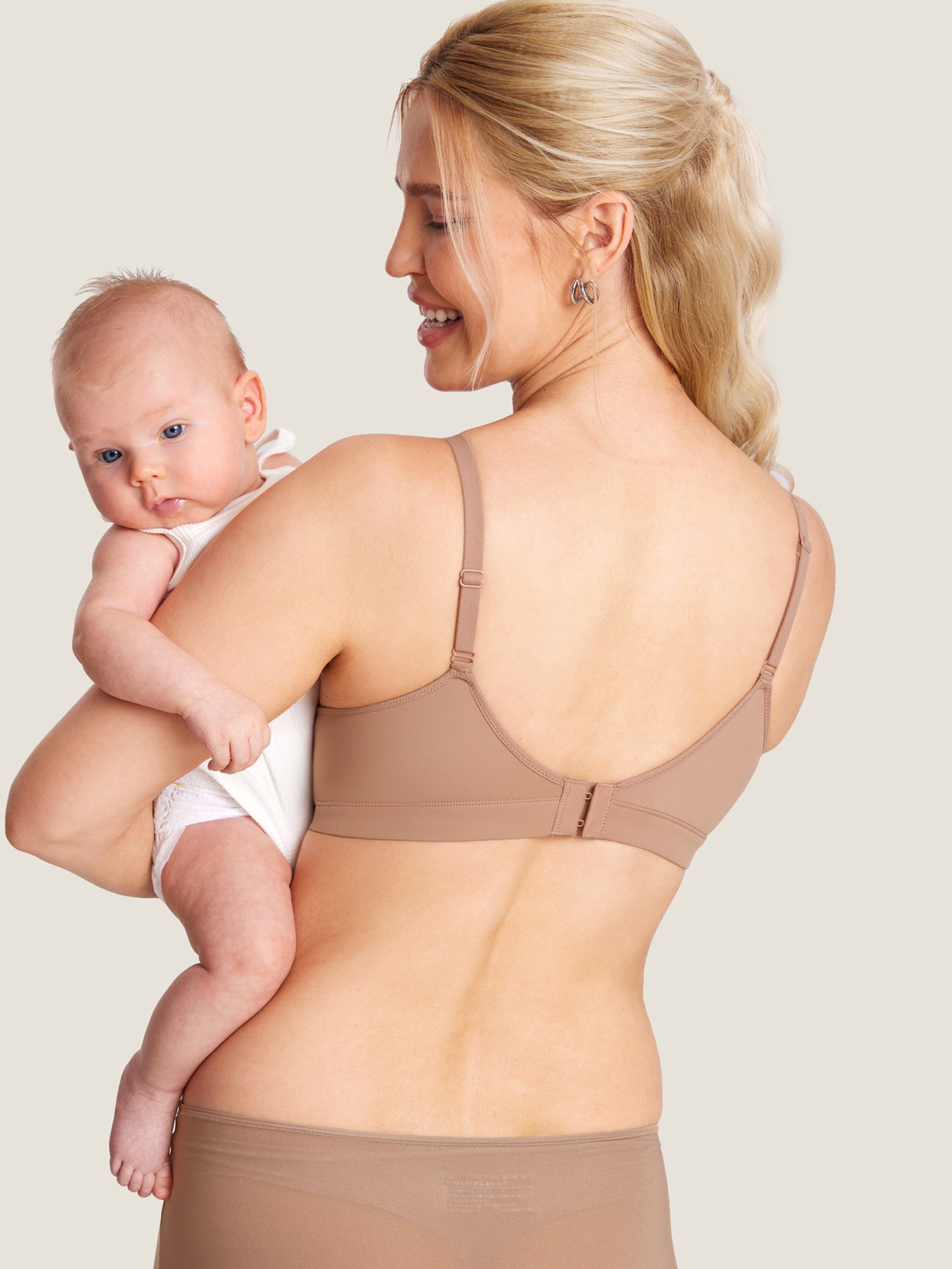 Natrelax® Velcro All-in-One Nursing & Pumping Bra Gravel Beige