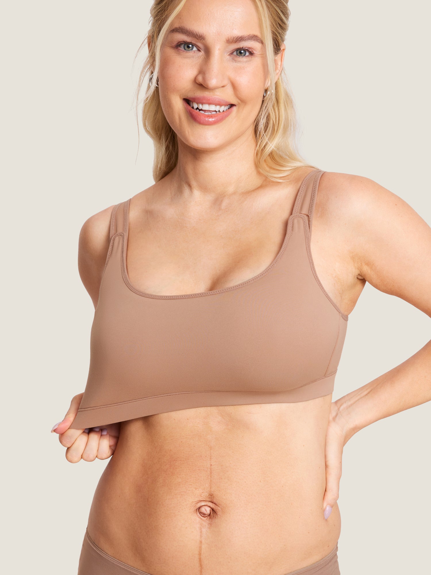 Natrelax® Velcro All-in-One Nursing & Pumping Bra Gravel Beige