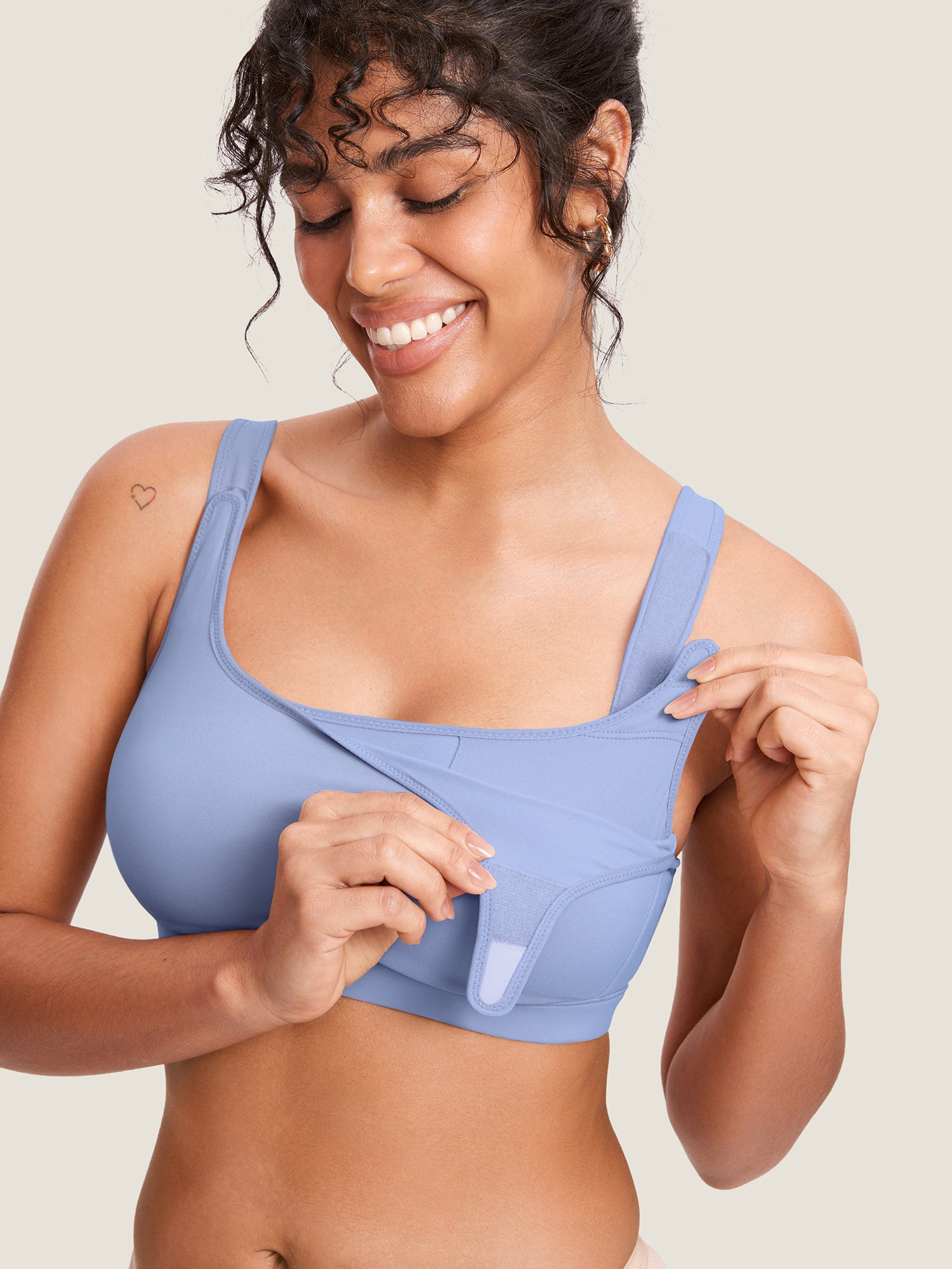 Natrelax® Velcro All-in-One Nursing & Pumping Bra Frost Blue