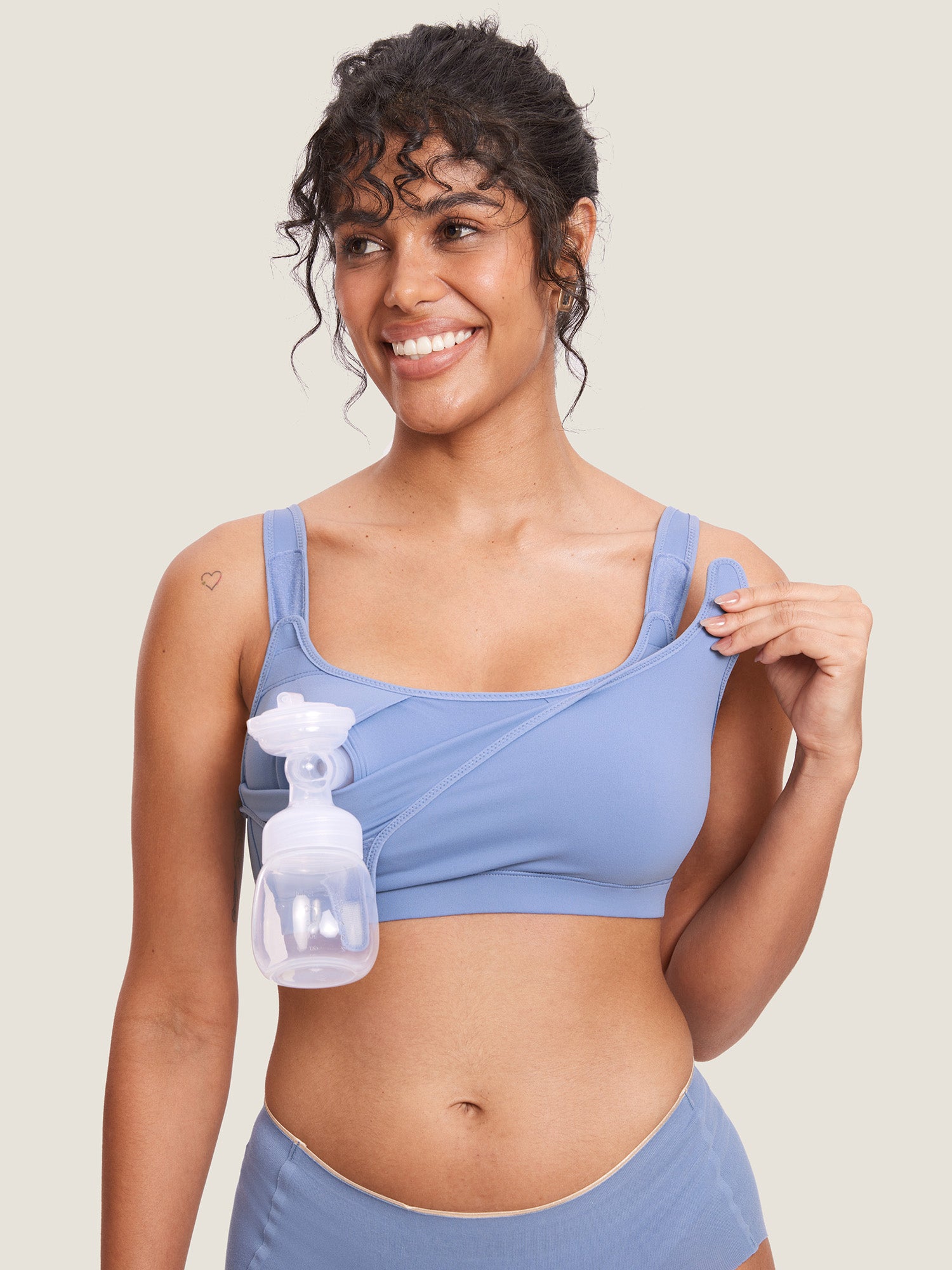 Natrelax® Velcro All-in-One Nursing & Pumping Bra Frost Blue