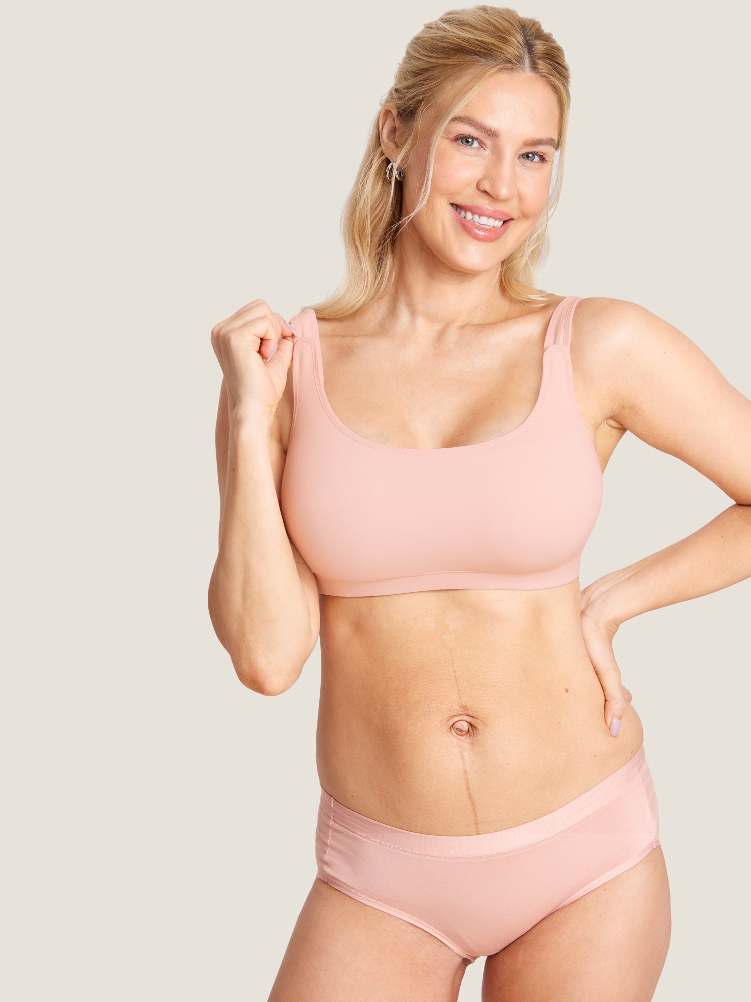 Natrelax™ Velcro All-in-One Nursing & Pumping Bra Blush Pink