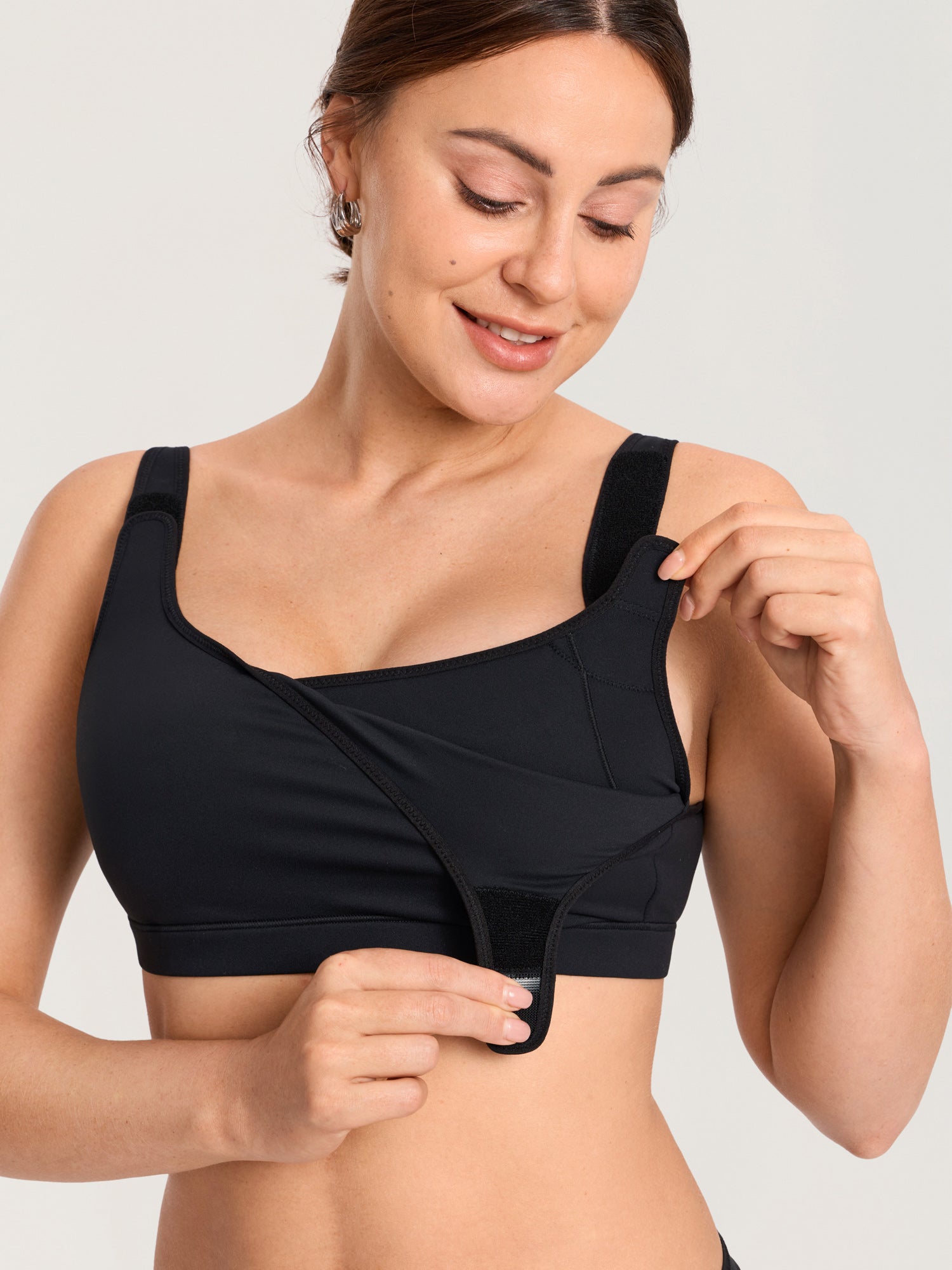 Natrelax® Velcro All-in-One Nursing & Pumping Bra Black
