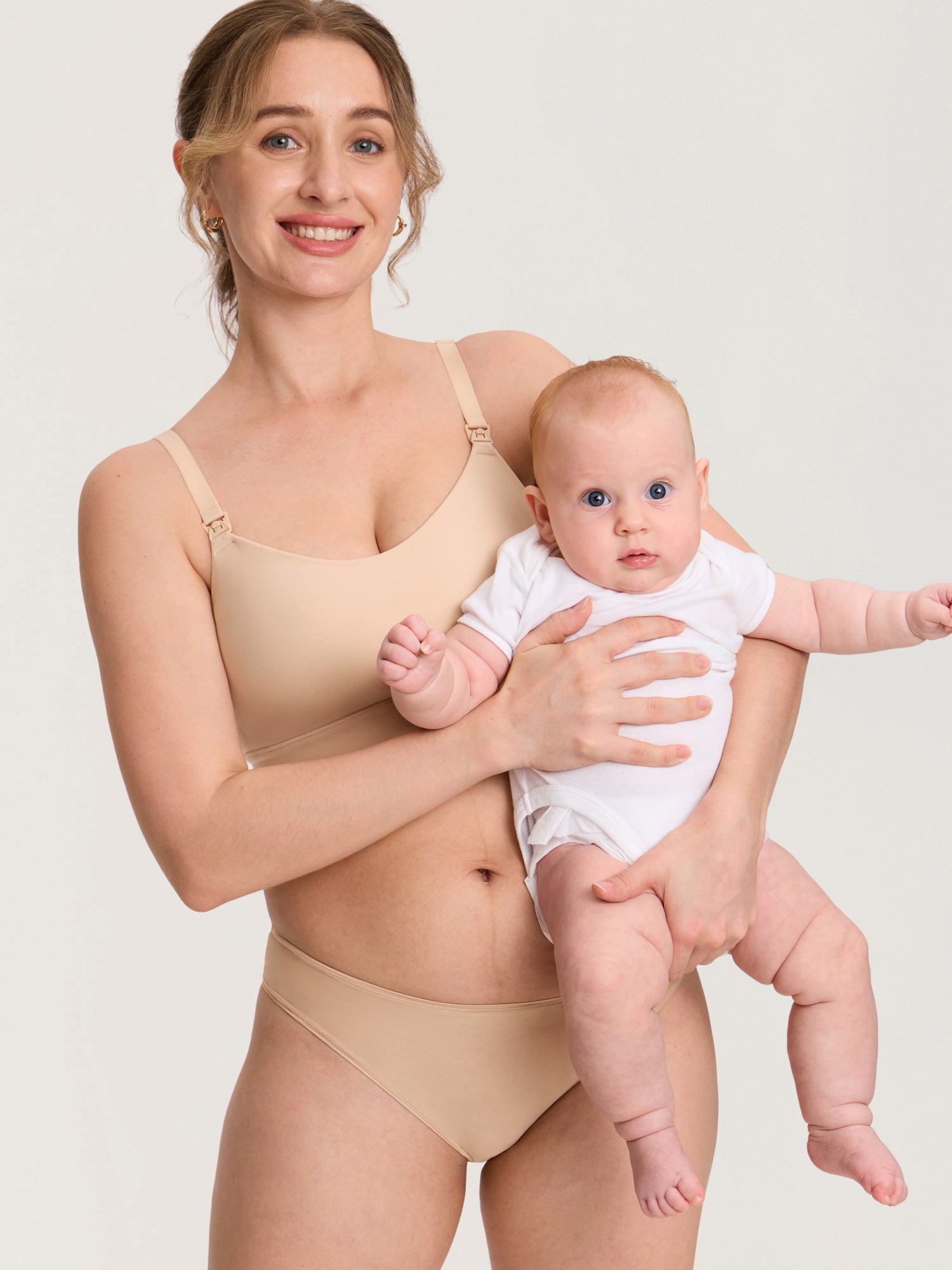 Inbarely® Plus Seamless Molded Nursing Bra Beige