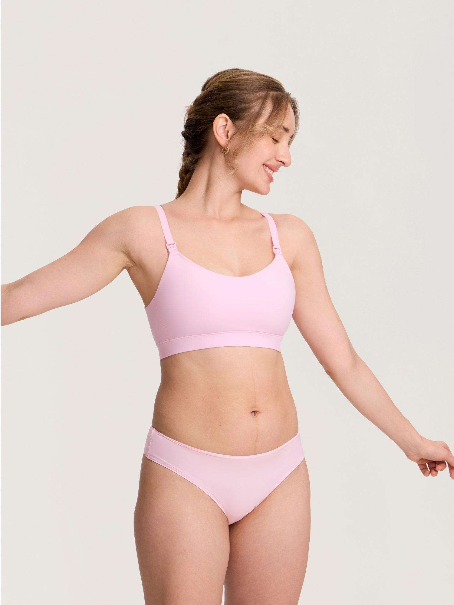 Inbarely® Plus Seamless Molded Nursing Bra Sweet Pink
