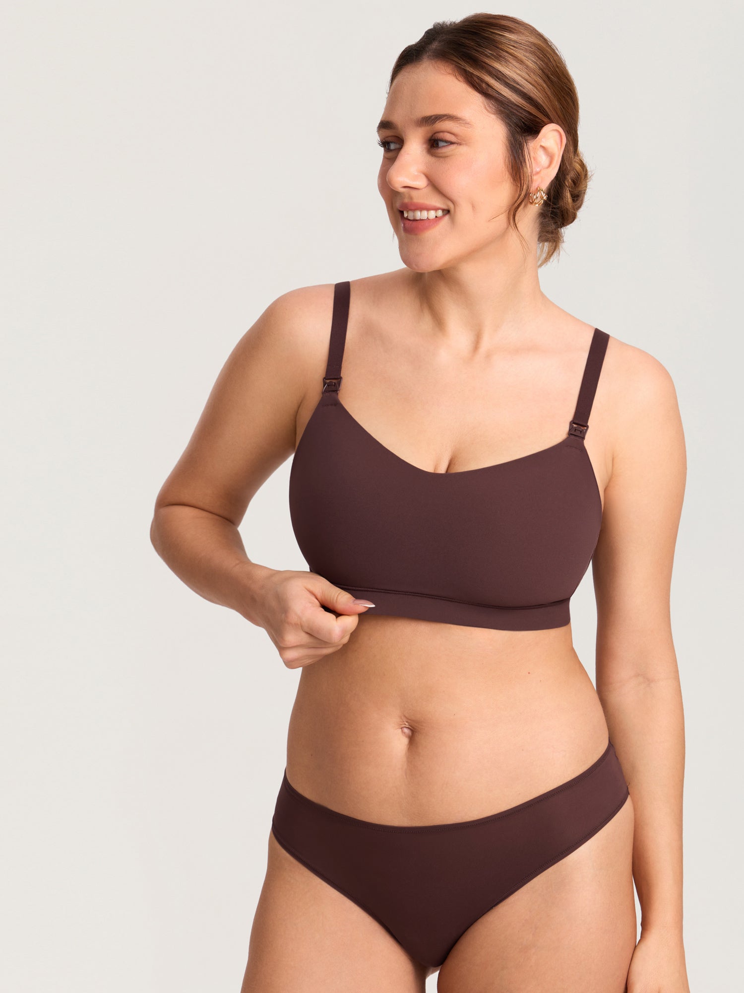 Inbarely® Plus Seamless Molded Nursing Bra Hazelnut