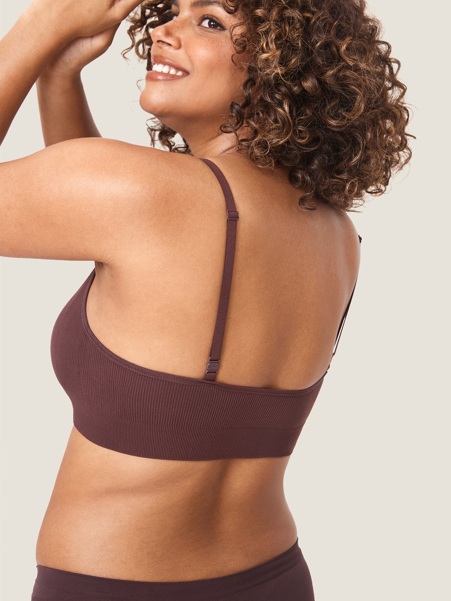 Ribbed Scoop Nursing Bralette Hazelnut