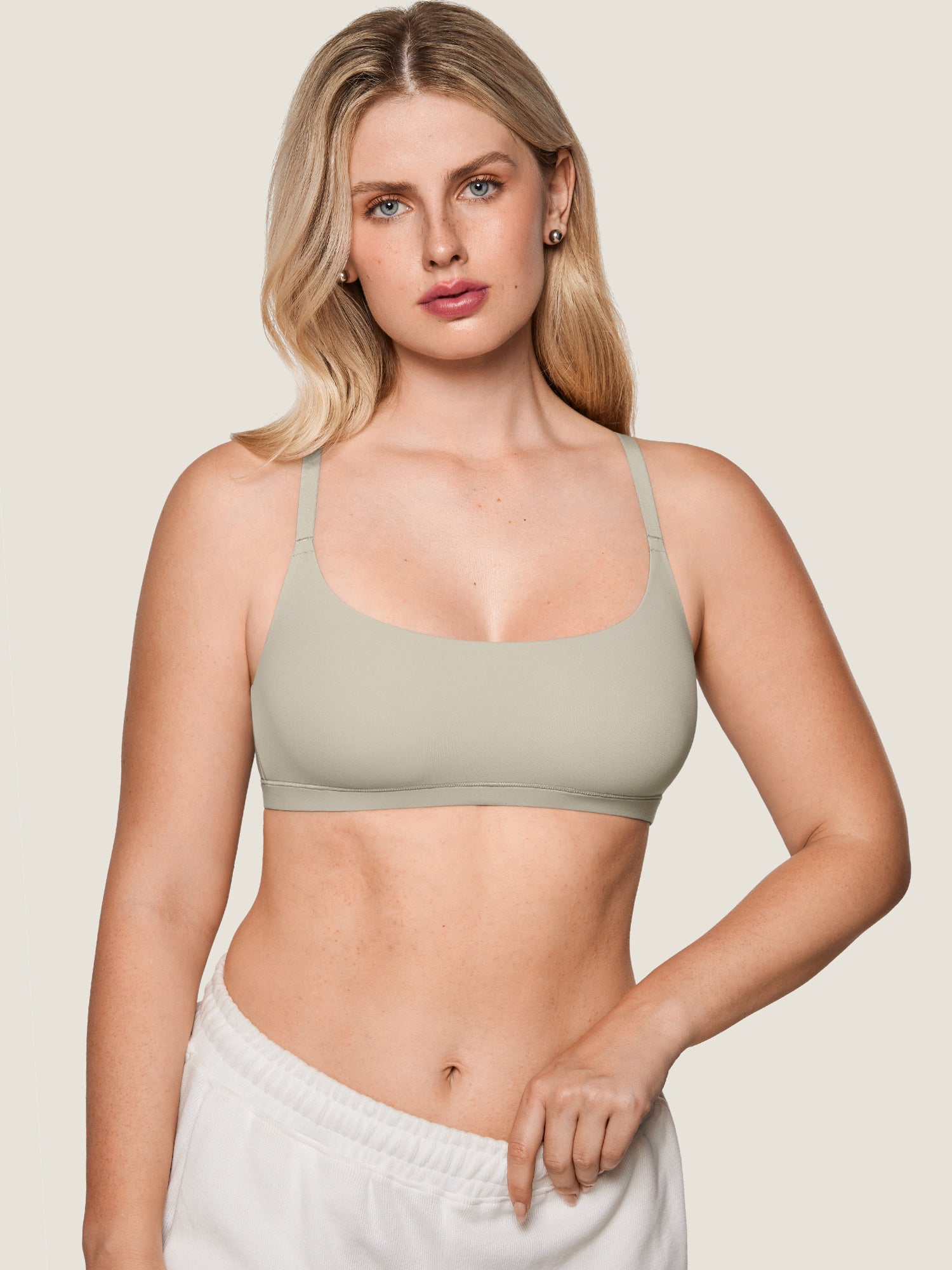 Inbarely® Racerback Everyday Bralette Light Greenish Gray