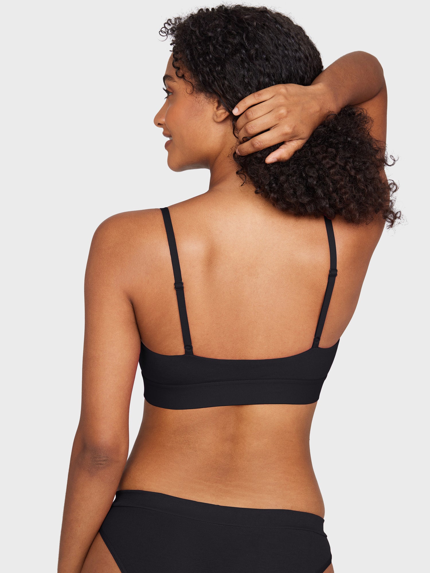 Basic Cotton Scoop Bralette Black