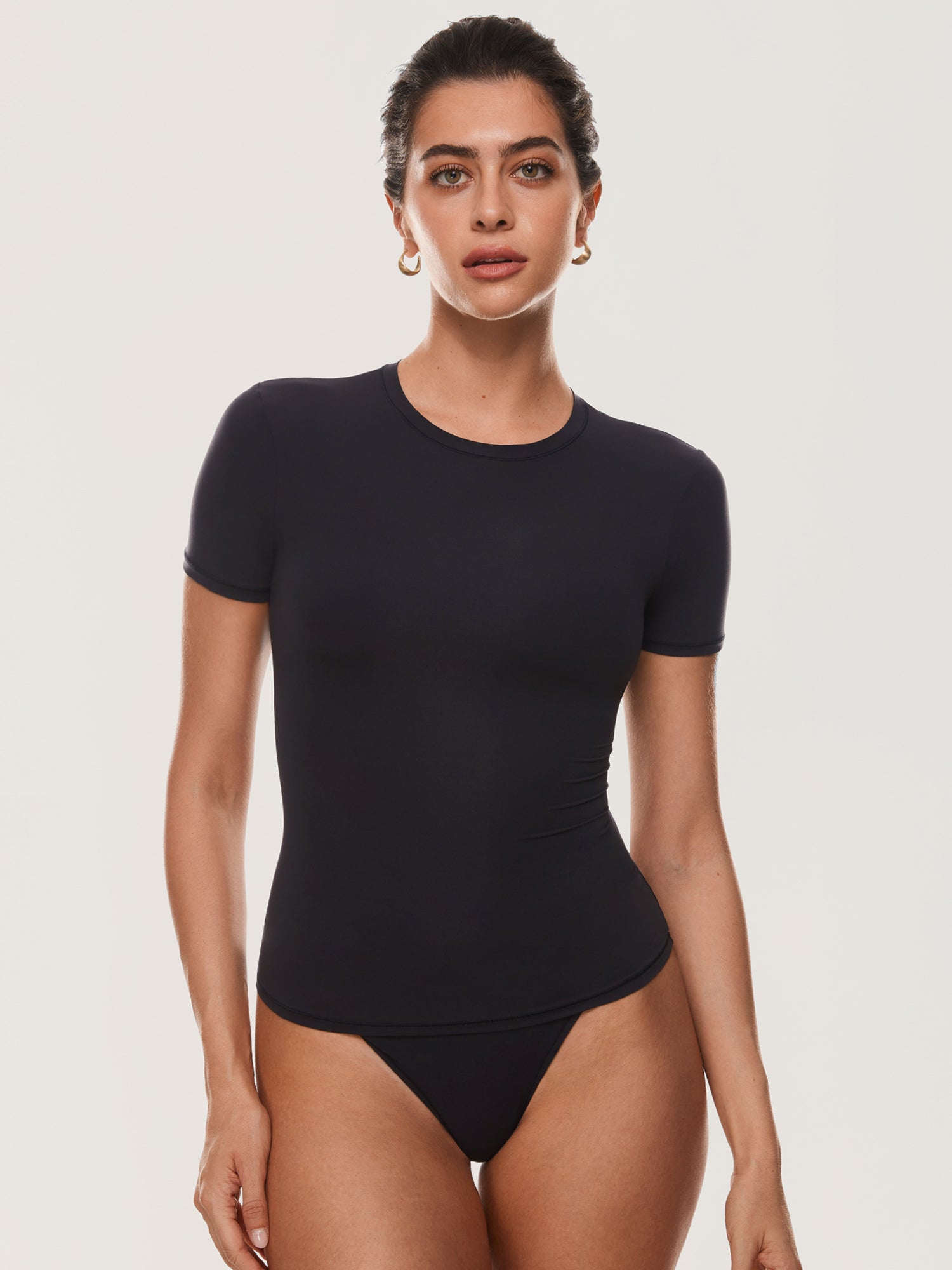 Inbarely® Soft Basic Short Sleeve Tees Black