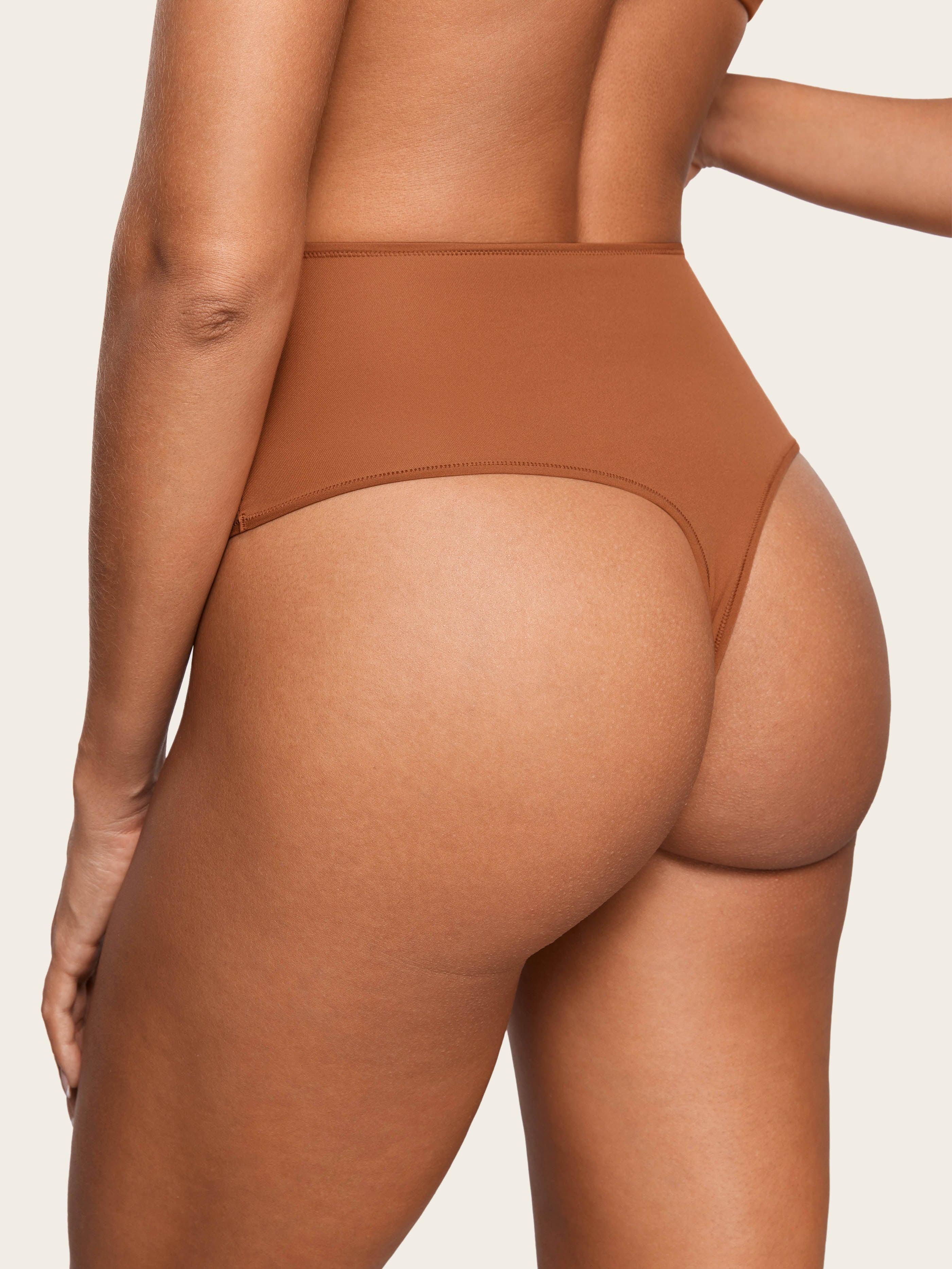 Inbarely® Smooth High Waisted Thongs 3 Pack Bronze (3pack)