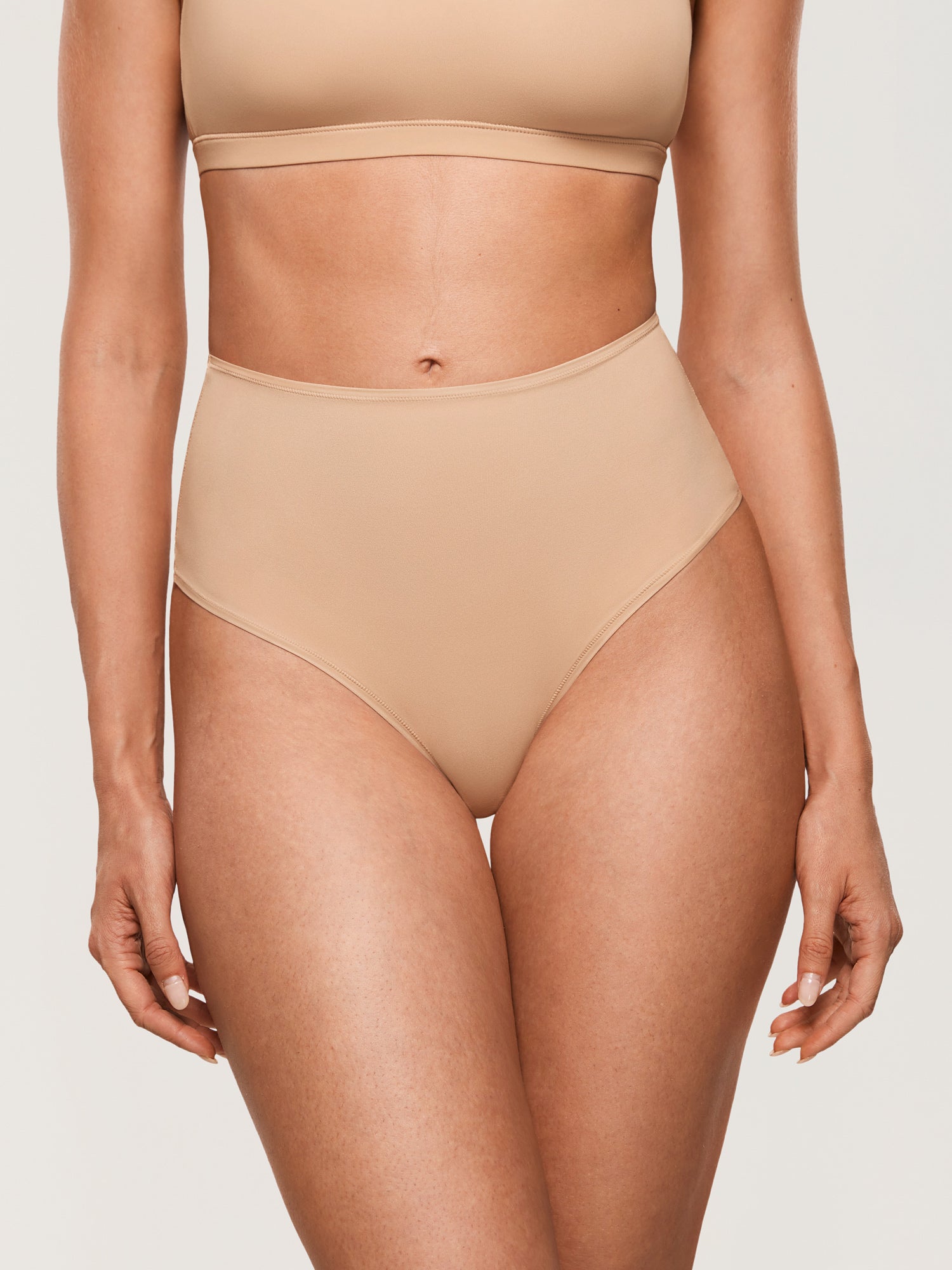 Inbarely® Soft High Rise Thongs 3 Pack Warm Beige (3pack)